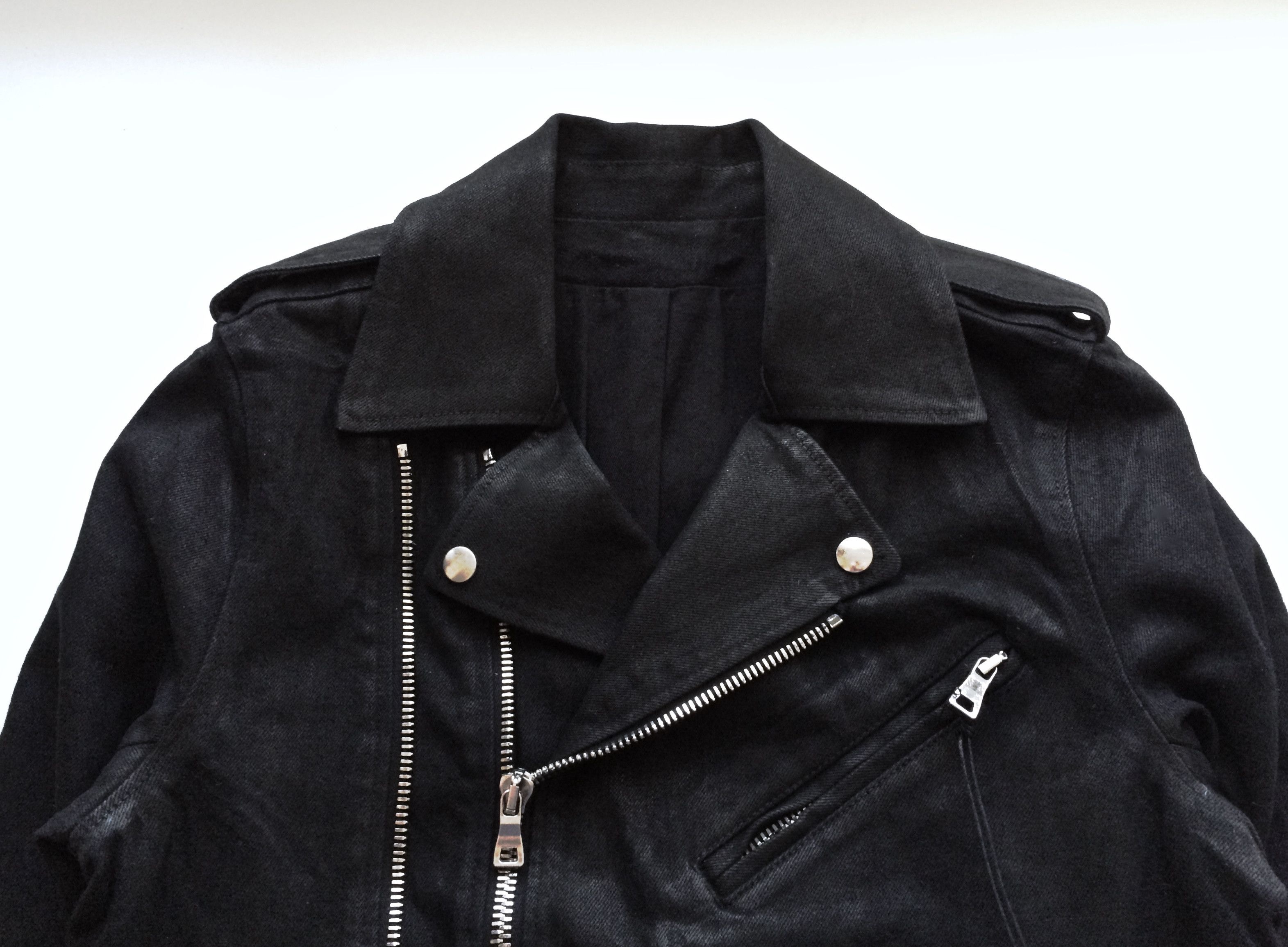 Balmain Black Waxed Denim Jacket Size US S / EU 44-46 / 1 - 3 Thumbnail