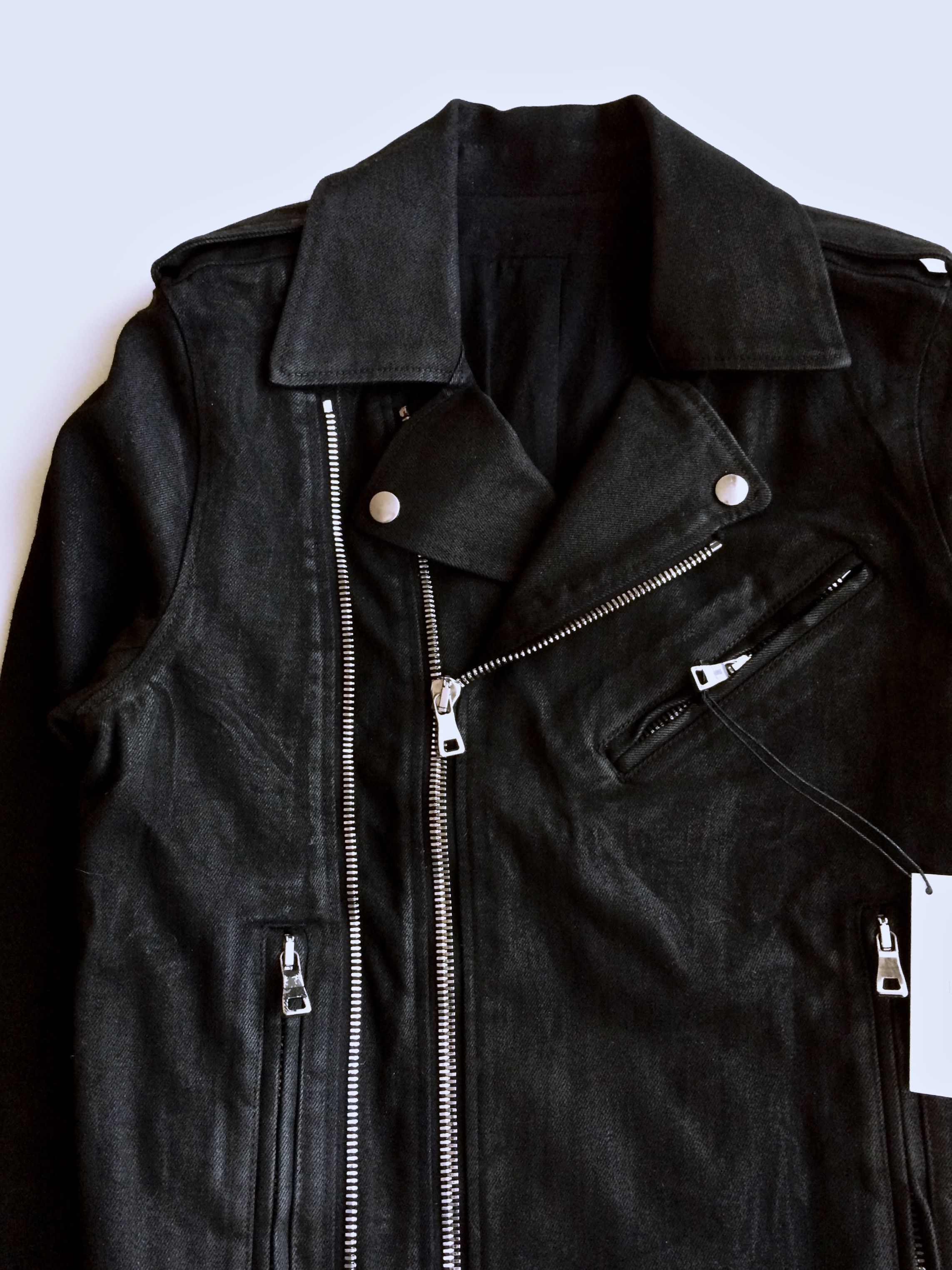 Balmain Black Waxed Denim Jacket Size US S / EU 44-46 / 1 - 4 Thumbnail