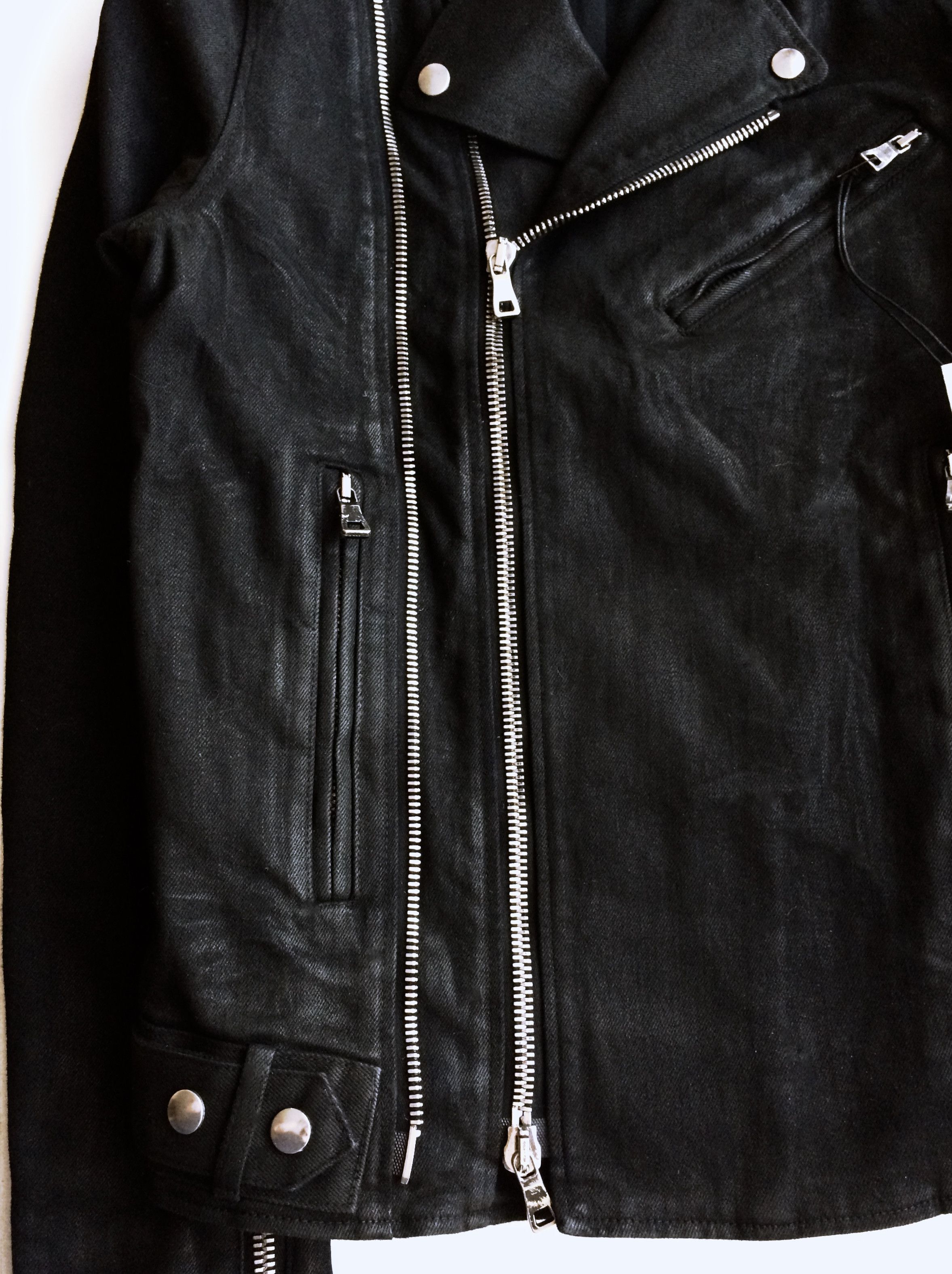 Balmain Black Waxed Denim Jacket Size US S / EU 44-46 / 1 - 5 Thumbnail