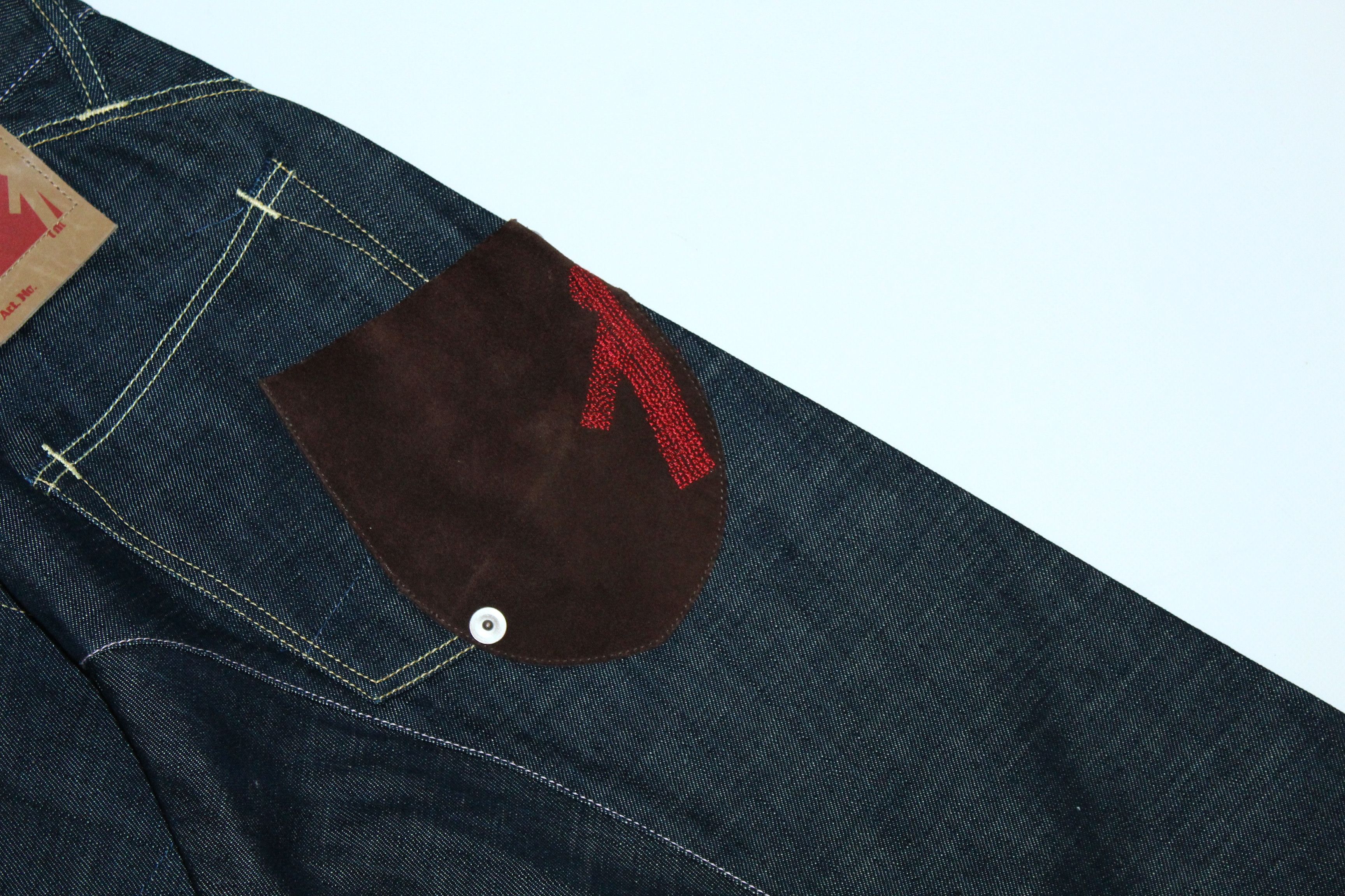 Japanese Brand Iijin Material Raw Denim Bootcut Baggy Western Jeans Size US 31 - 11 Thumbnail
