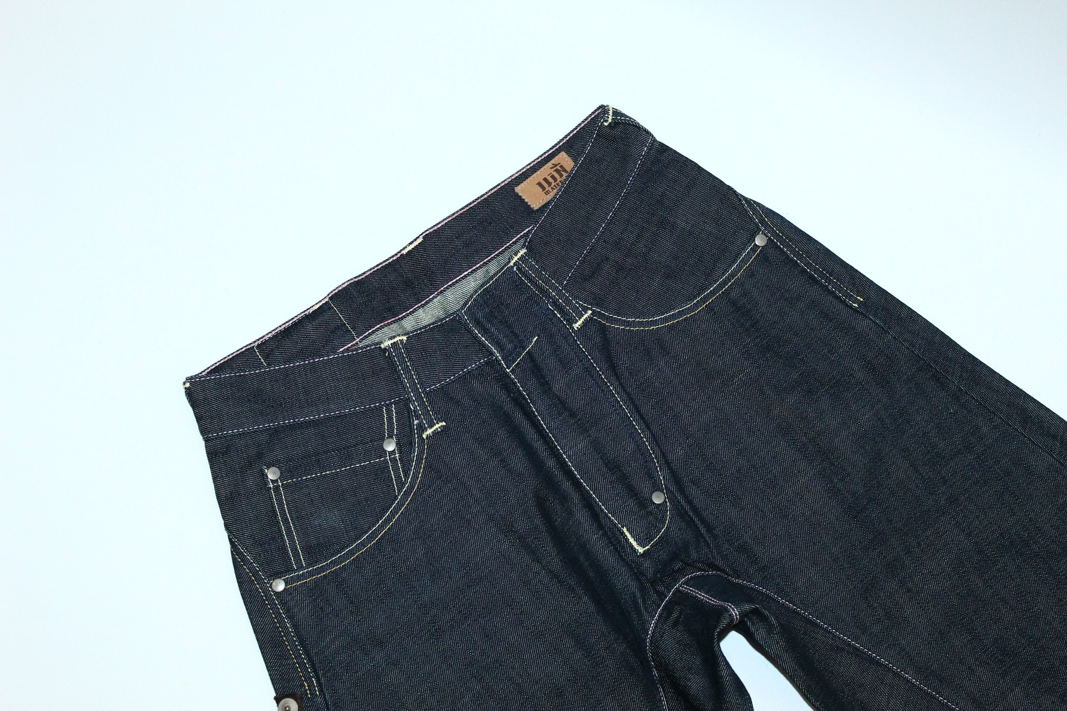 Japanese Brand Iijin Material Raw Denim Bootcut Baggy Western Jeans Size US 31 - 6 Thumbnail