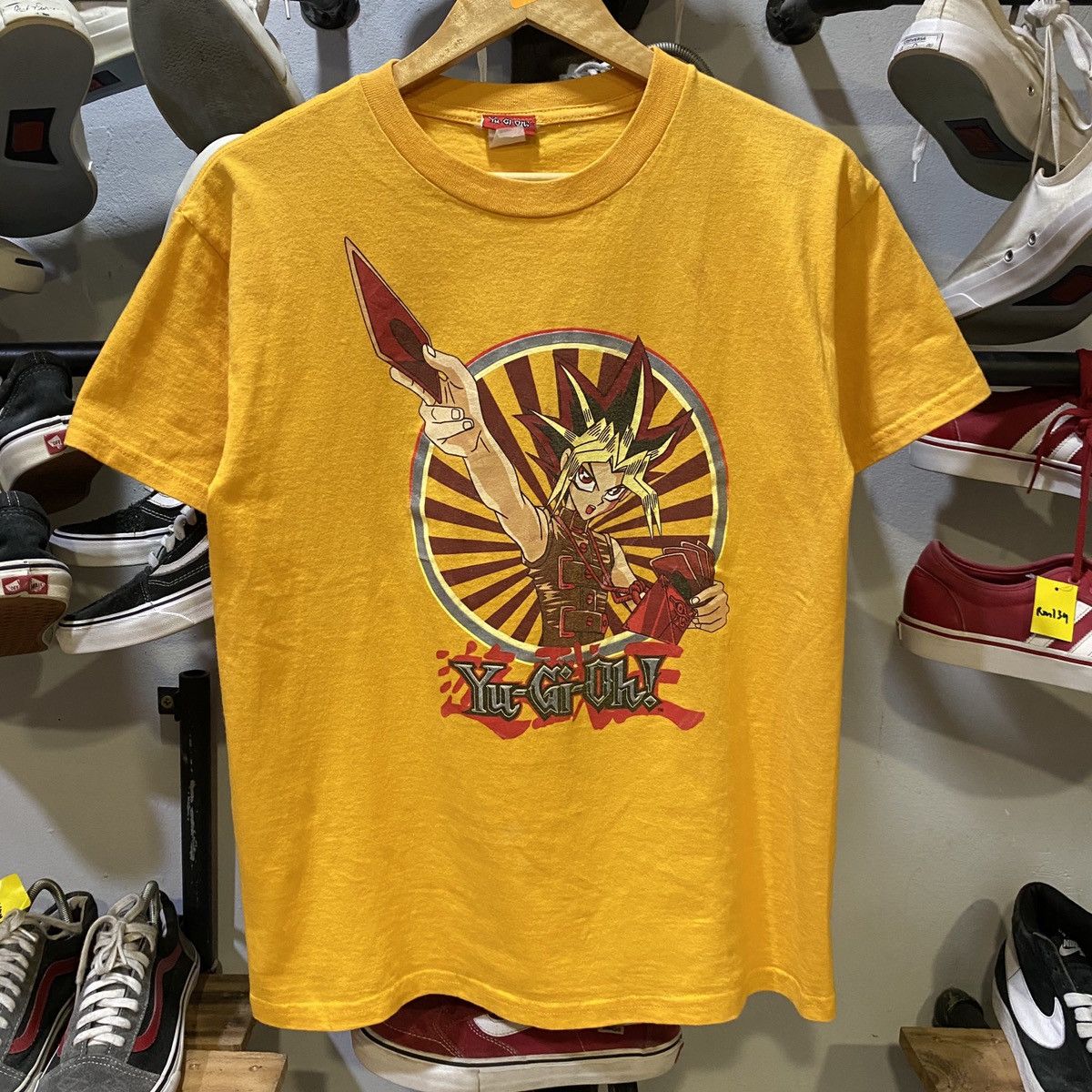image of Cartoon Network x Movie Vintage 1996Yu-Gi-Oh! T-Shirt in Mustard, Men's (Size Small)