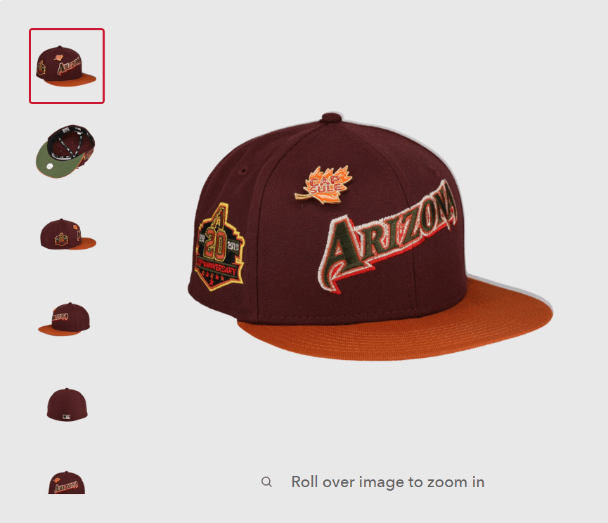 Capsule × New Era 7 1/8 Capsule Fall 2.0 Arizona Diamondbacks 20th Orange Size ONE SIZE - 8 Thumbnail