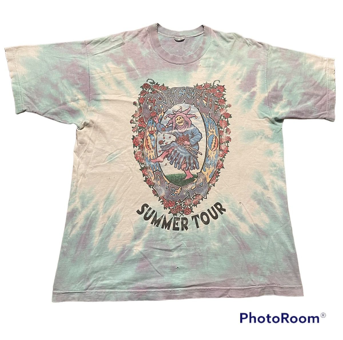 image of Band Tees x Grateful Dead Vintage Grateful Dead Jester 1995 Summer Shirt XL Tour Jerry in Tie Dye