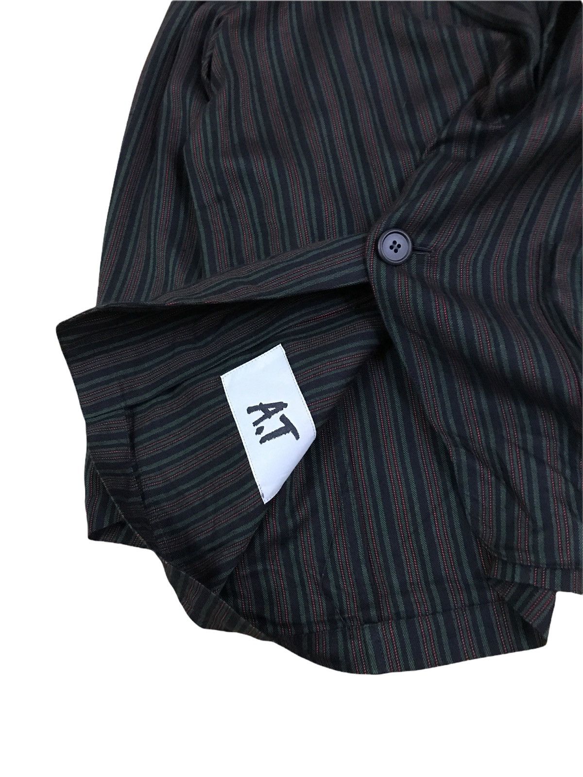 Japanese Brand Made in Japan A.T Atsuro Tayama Stripes Rayon Light Jacket Size US M / EU 48-50 / 2 - 5 Thumbnail