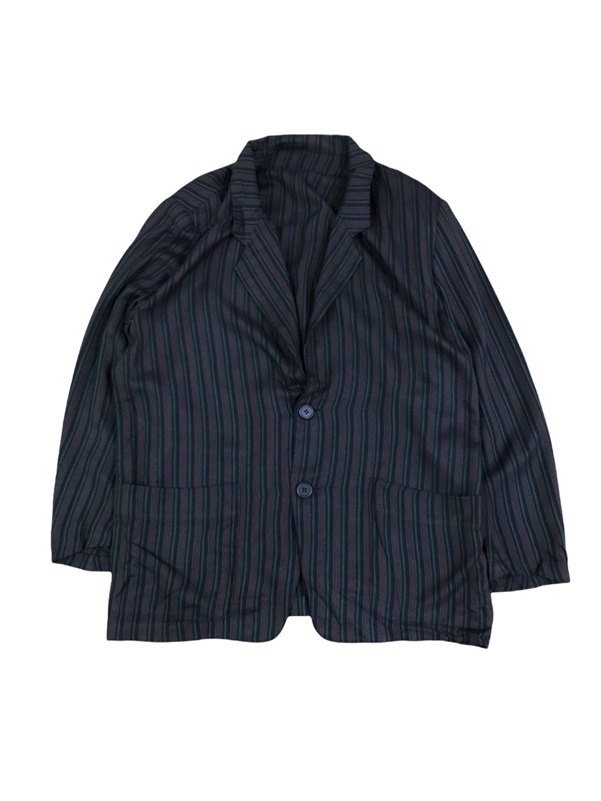 Japanese Brand Made in Japan A.T Atsuro Tayama Stripes Rayon Light Jacket Size US M / EU 48-50 / 2 - 1 Thumbnail