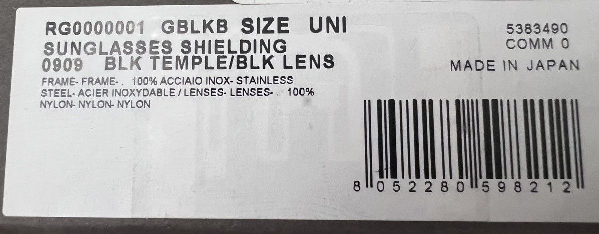 Rick Owens Rick Owens Shielding Sunglasses Size ONE SIZE - 7 Thumbnail