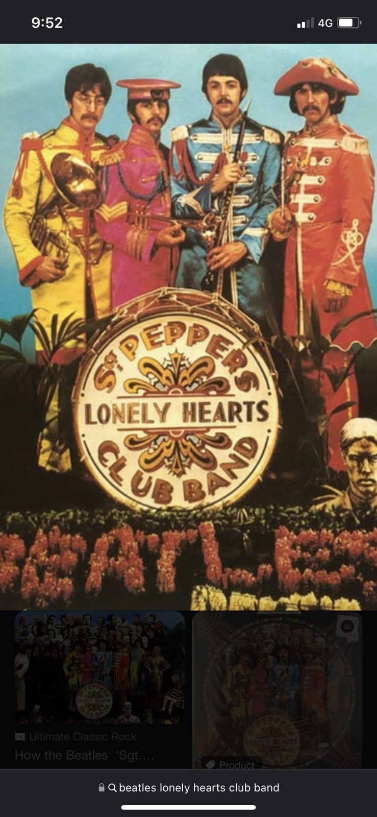 Japanese Brand Lonely Hearts. Club Band. Peppers Beatles 1967 Album Size US M / EU 48-50 / 2 - 6 Thumbnail