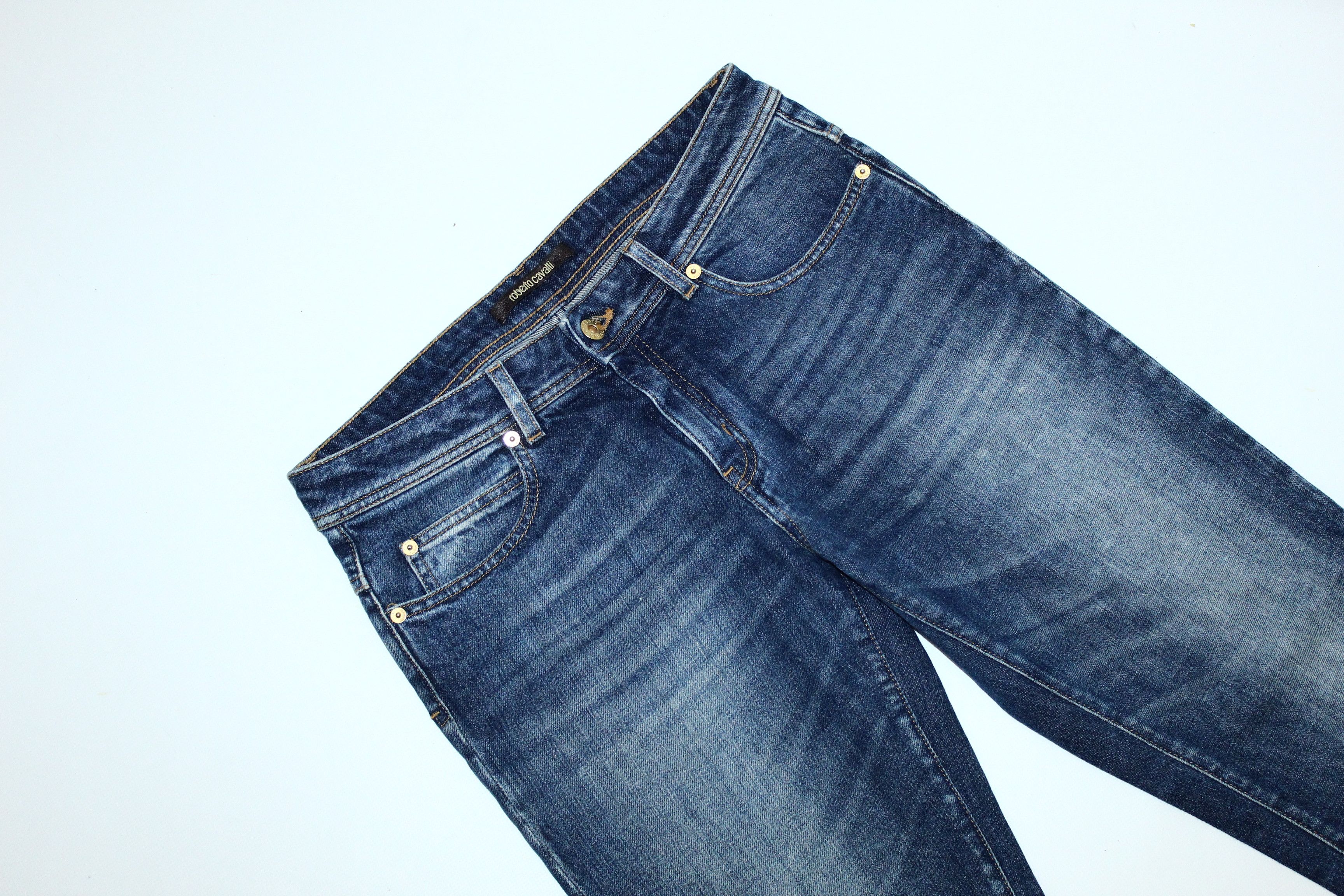 Just Cavalli Roberto Cavalli Light Wash Faded Denim Tapered Jeans Size US 30 / EU 46 - 4 Thumbnail