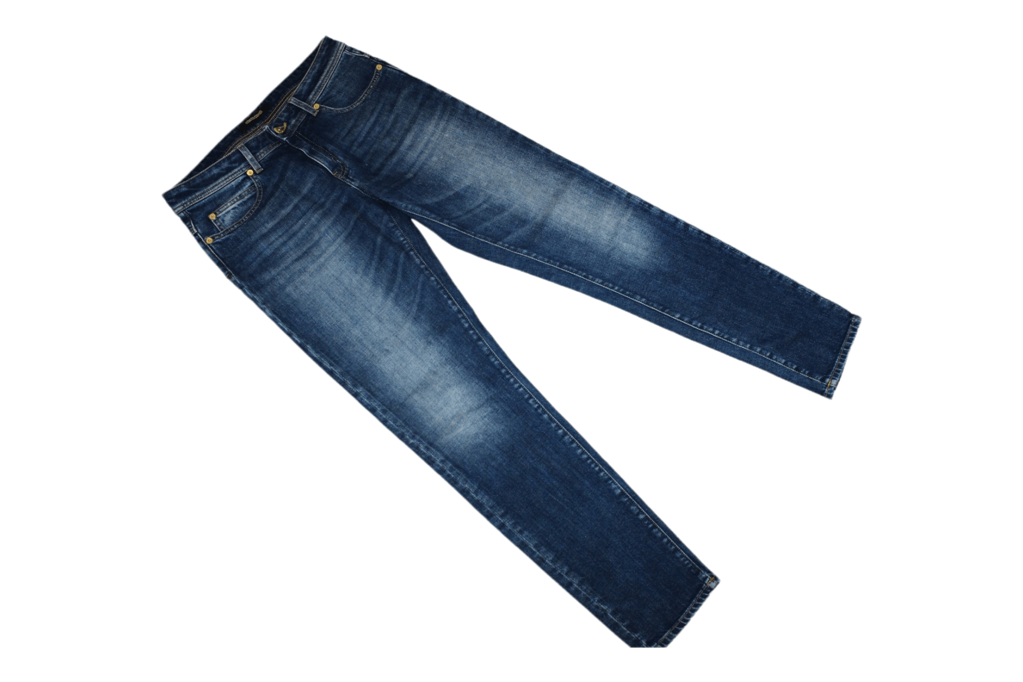 Just Cavalli Roberto Cavalli Light Wash Faded Denim Tapered Jeans Size US 30 / EU 46 - 2 Thumbnail