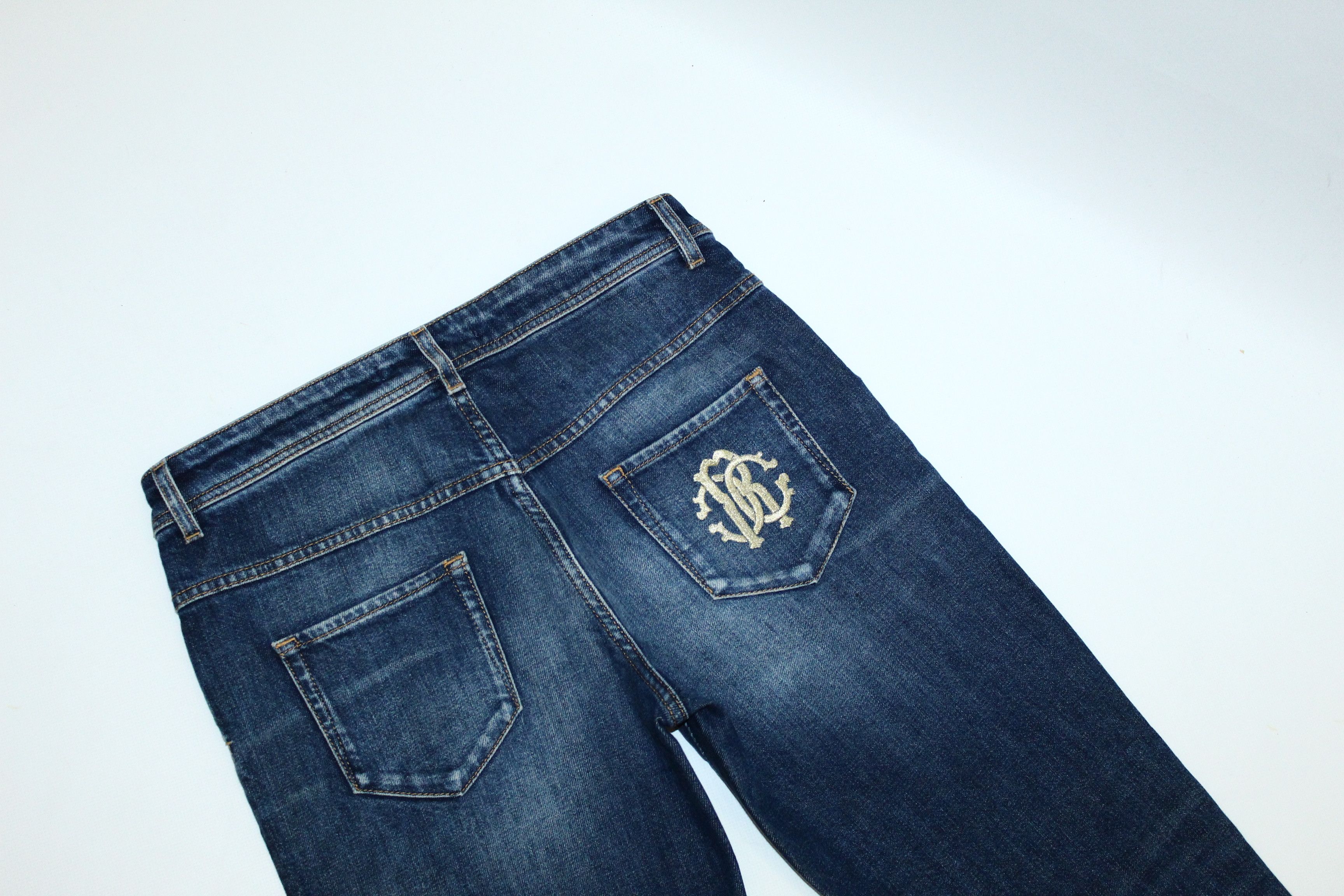 Just Cavalli Roberto Cavalli Light Wash Faded Denim Tapered Jeans Size US 30 / EU 46 - 10 Thumbnail