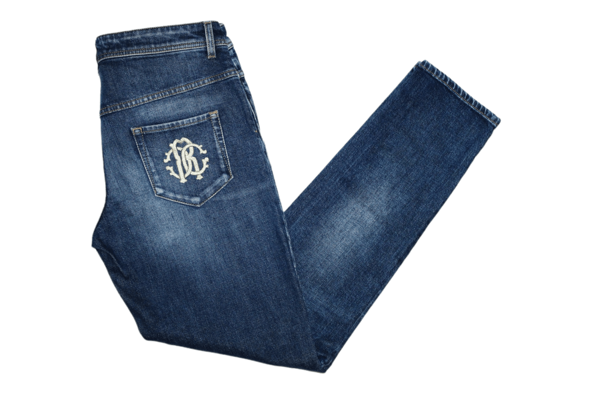 Just Cavalli Roberto Cavalli Light Wash Faded Denim Tapered Jeans Size US 30 / EU 46 - 1 Thumbnail