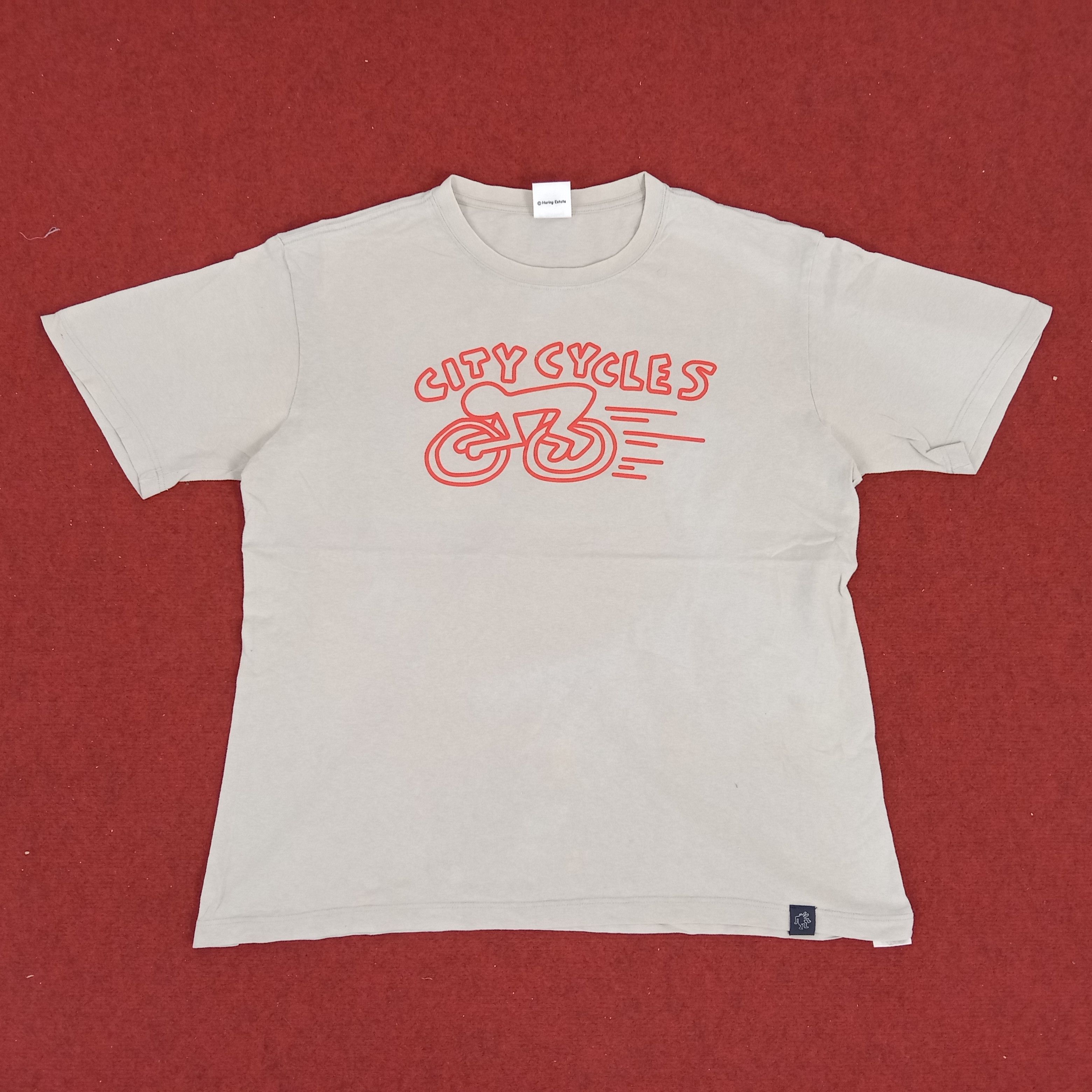 Japanese Brand × Keith Haring Keith Haring City Cycles Center Logo Design Tshirt Size US XL / EU 56 / 4 - 1 Thumbnail