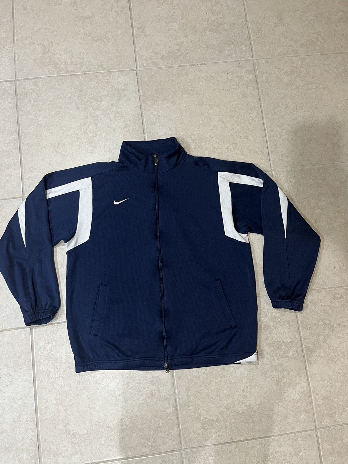Nike × Vintage Nike Dri-Fit Navy Light Jacket Size US L / EU 52-54 / 3 - 1 Thumbnail