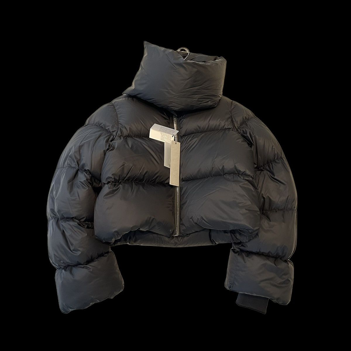 Rick Owens Black Down Funnel Neck Jacket | Grailed