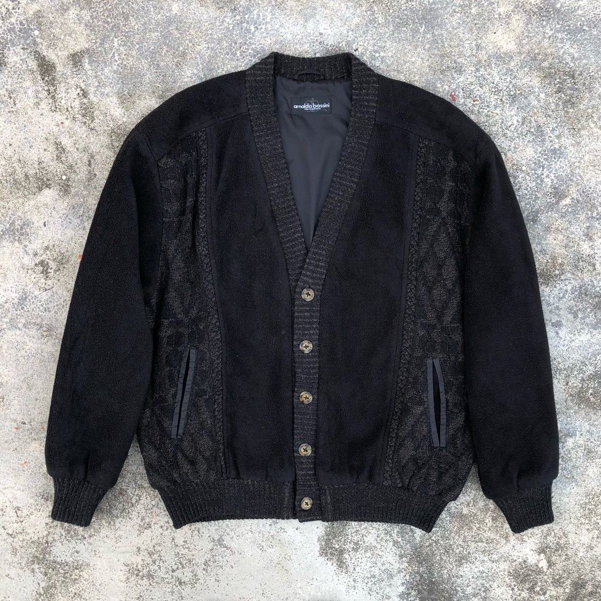 Vintage Vintage Arnaldo Bassini Fleece Knitted Cardigan Jacket Size US L / EU 52-54 / 3 - 9 Thumbnail
