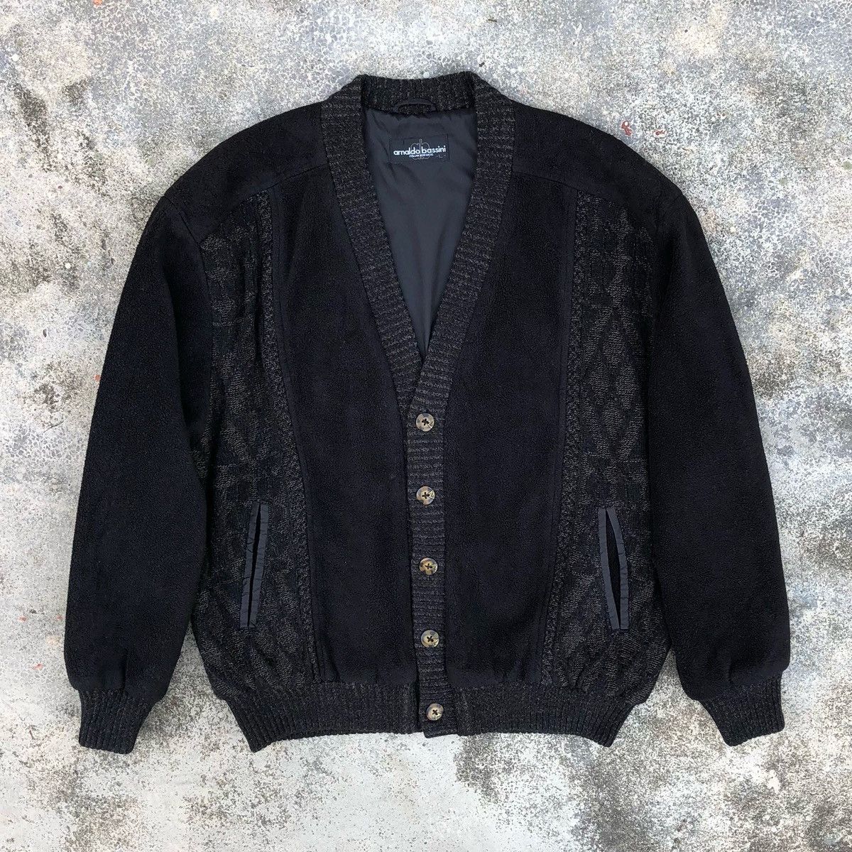 Vintage Vintage Arnaldo Bassini Fleece Knitted Cardigan Jacket Size US L / EU 52-54 / 3 - 2 Thumbnail