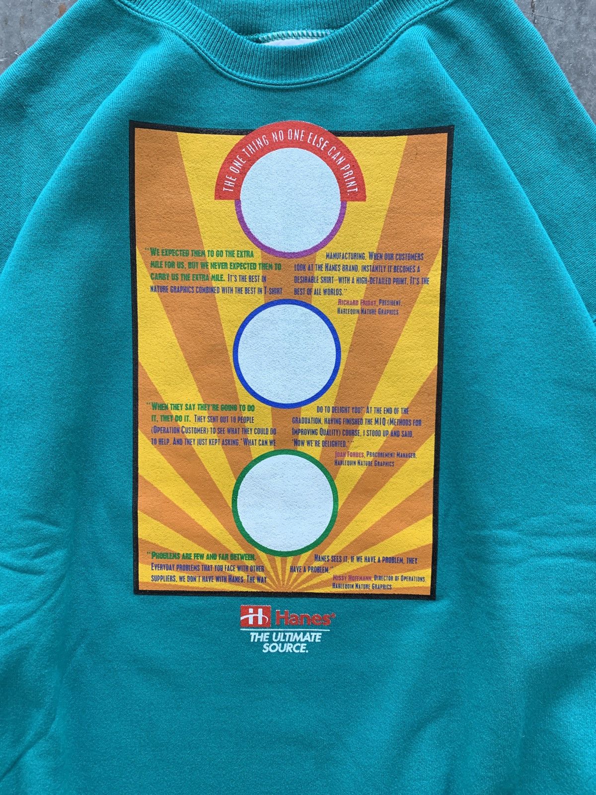 Hanes × Vintage Crazy Vintage 90s Hanes Promo Sweatshirt Size US XL / EU 56 / 4 - 2 Thumbnail