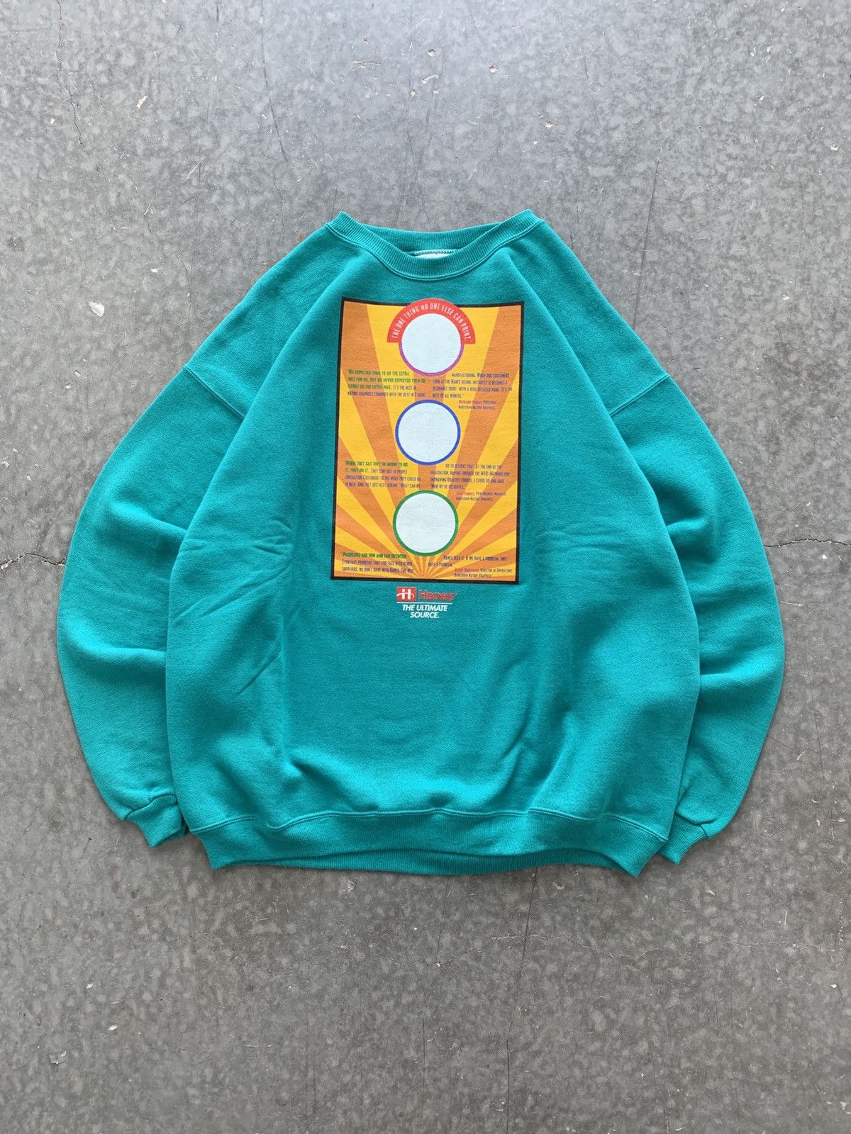 Hanes × Vintage Crazy Vintage 90s Hanes Promo Sweatshirt Size US XL / EU 56 / 4 - 1 Thumbnail