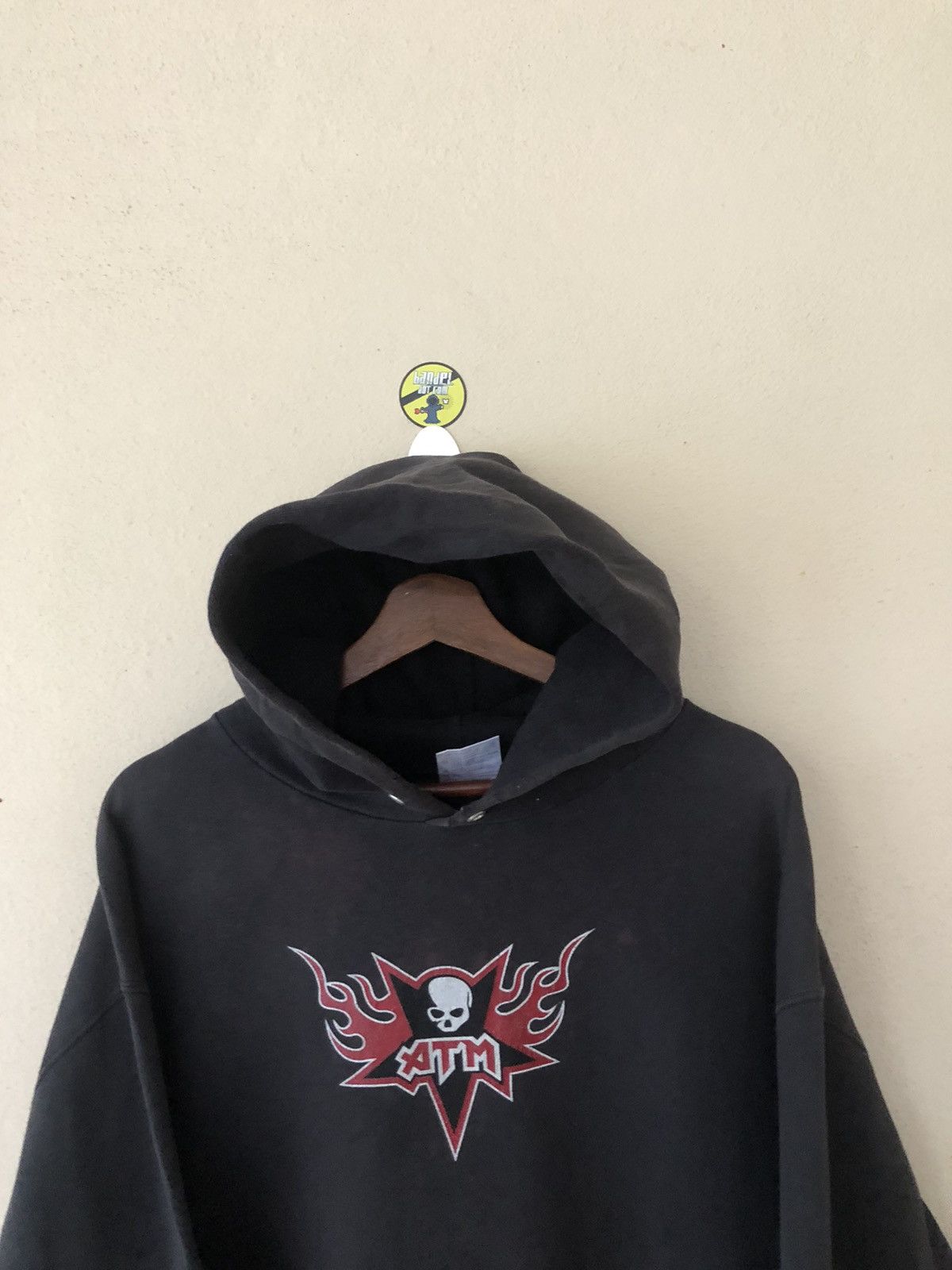 Japanese Brand × Tultex × Vintage Vintage Disstressed ATM Skull Hoodie Size US L / EU 52-54 / 3 - 4 Thumbnail
