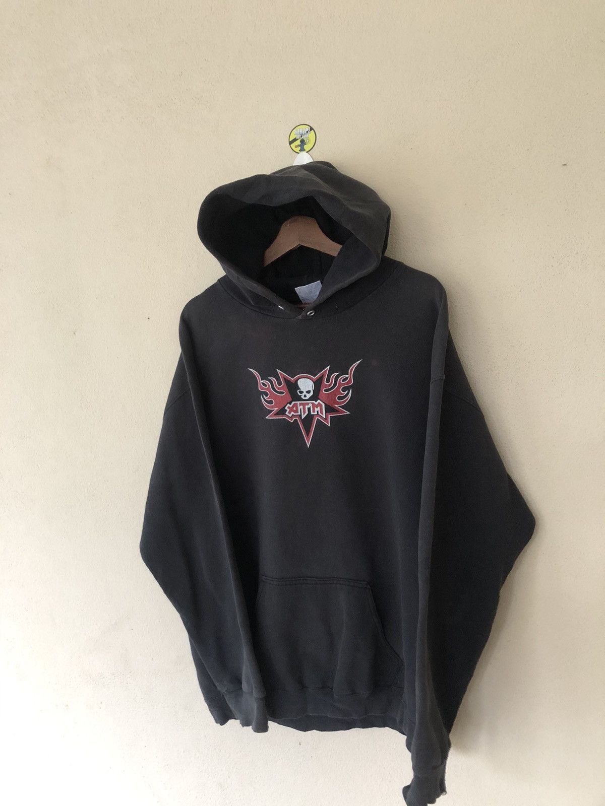 Japanese Brand × Tultex × Vintage Vintage Disstressed ATM Skull Hoodie Size US L / EU 52-54 / 3 - 2 Thumbnail