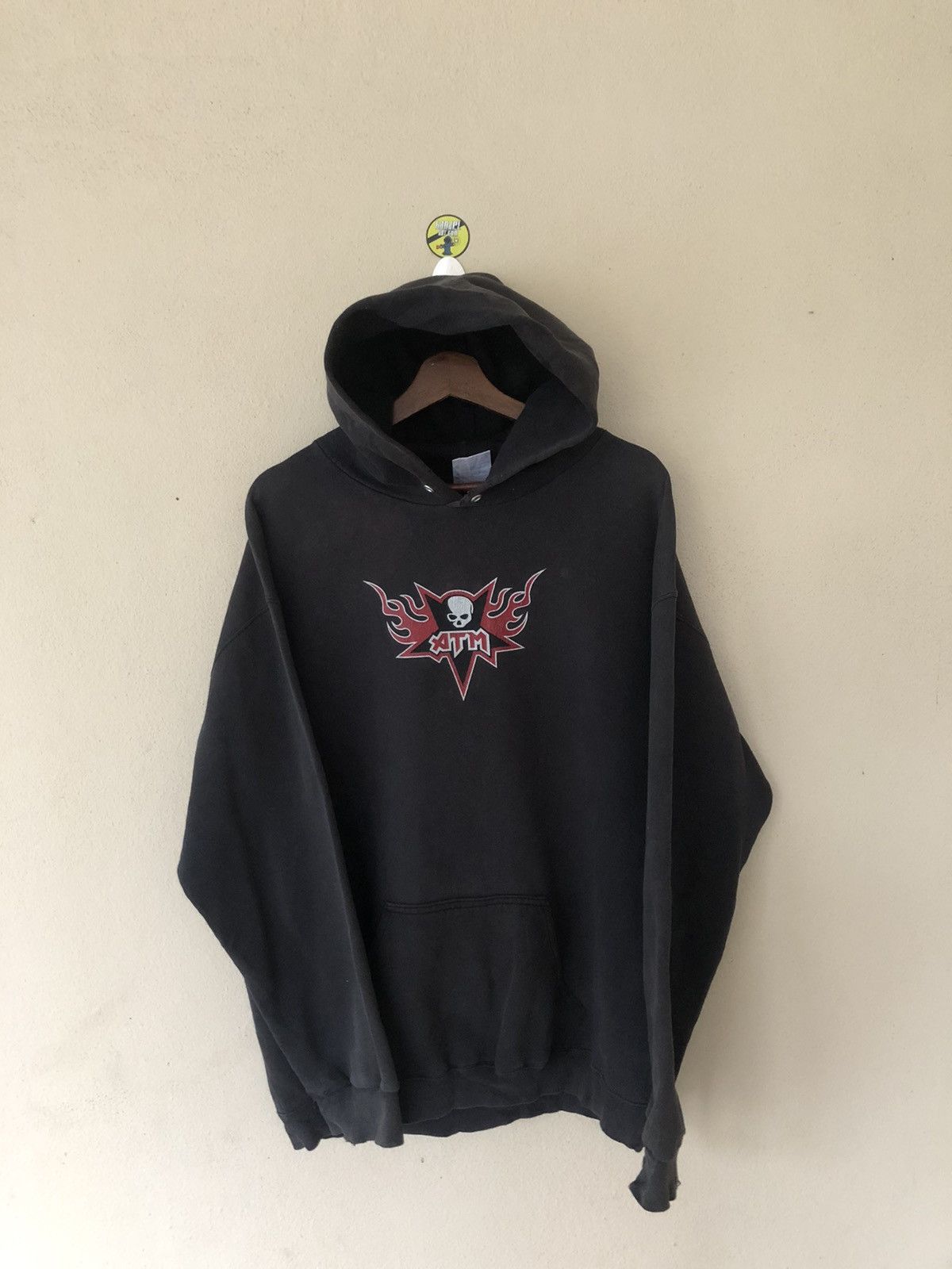 Japanese Brand × Tultex × Vintage Vintage Disstressed ATM Skull Hoodie Size US L / EU 52-54 / 3 - 1 Thumbnail