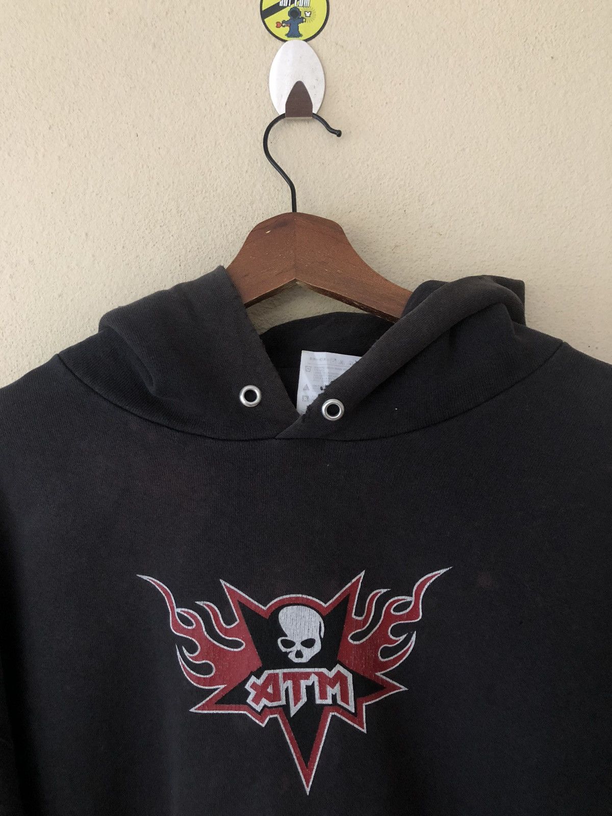 Japanese Brand × Tultex × Vintage Vintage Disstressed ATM Skull Hoodie Size US L / EU 52-54 / 3 - 5 Thumbnail