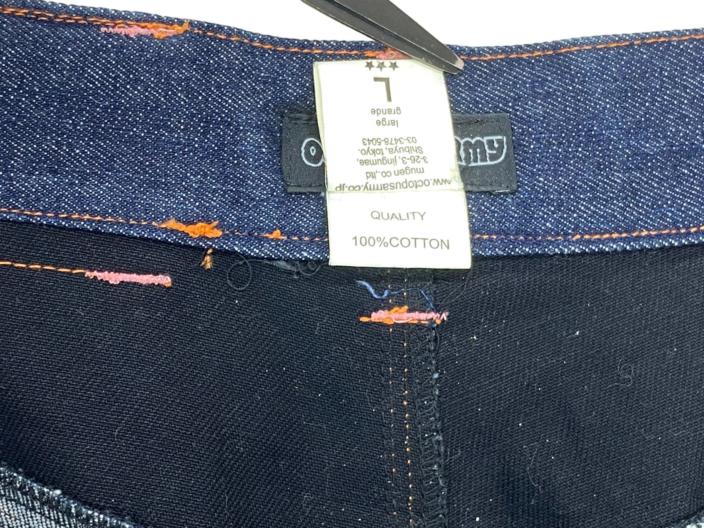 Japanese Brand Octopus Army Baggy Jeans – Hickory Stripe Money Print Size US 34 / EU 50 - 12 Thumbnail