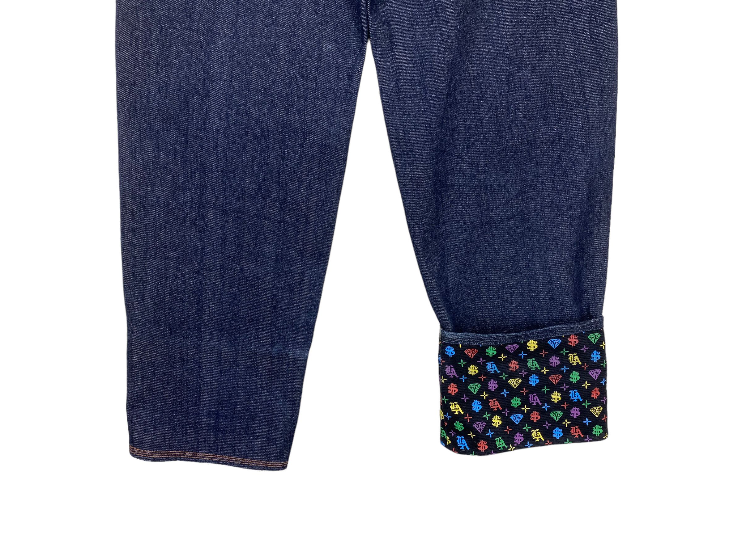 Japanese Brand Octopus Army Baggy Jeans – Hickory Stripe Money Print Size US 34 / EU 50 - 10 Thumbnail