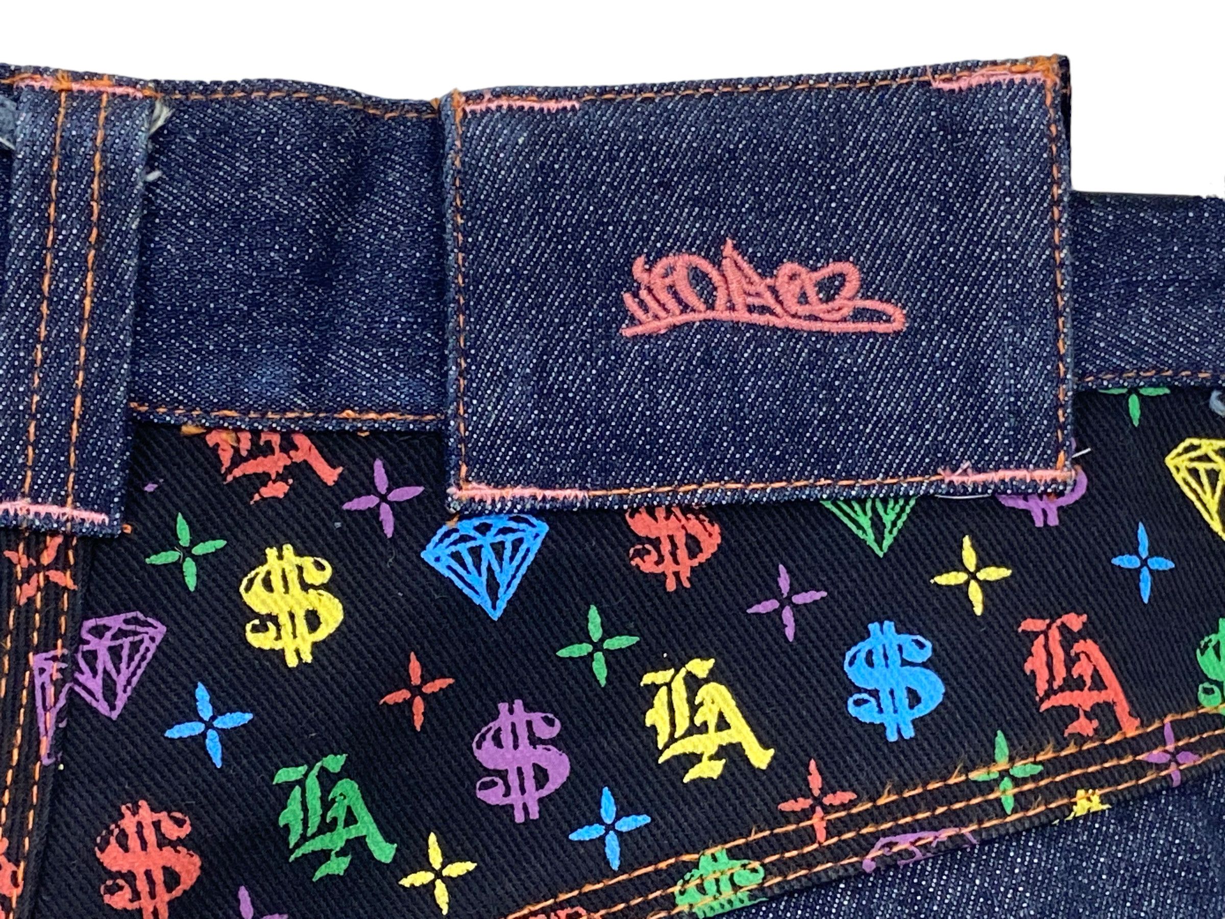 Japanese Brand Octopus Army Baggy Jeans – Hickory Stripe Money Print Size US 34 / EU 50 - 13 Thumbnail