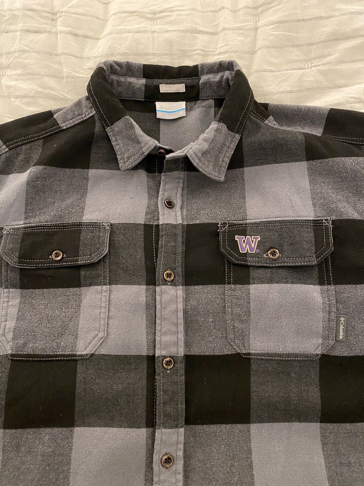 Columbia Columbia U of Washington Check Flannel Shirt XL Size US XL / EU 56 / 4 - 6 Thumbnail