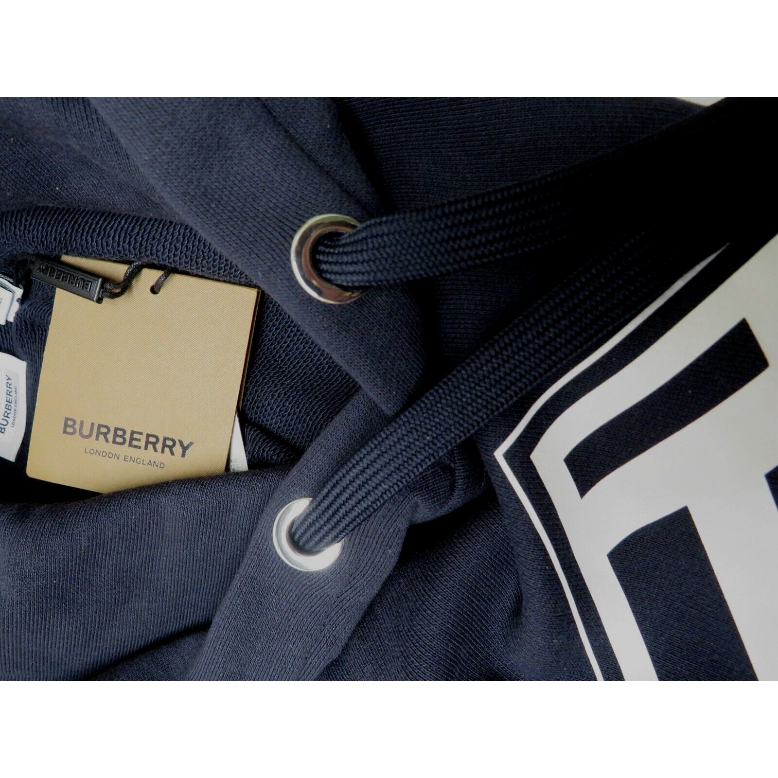 Burberry $820 ALBIAN NAVY BLUE COTTON WHITE TB LOGO PULLOVER HOODIE M Size US M / EU 48-50 / 2 - 8 Thumbnail