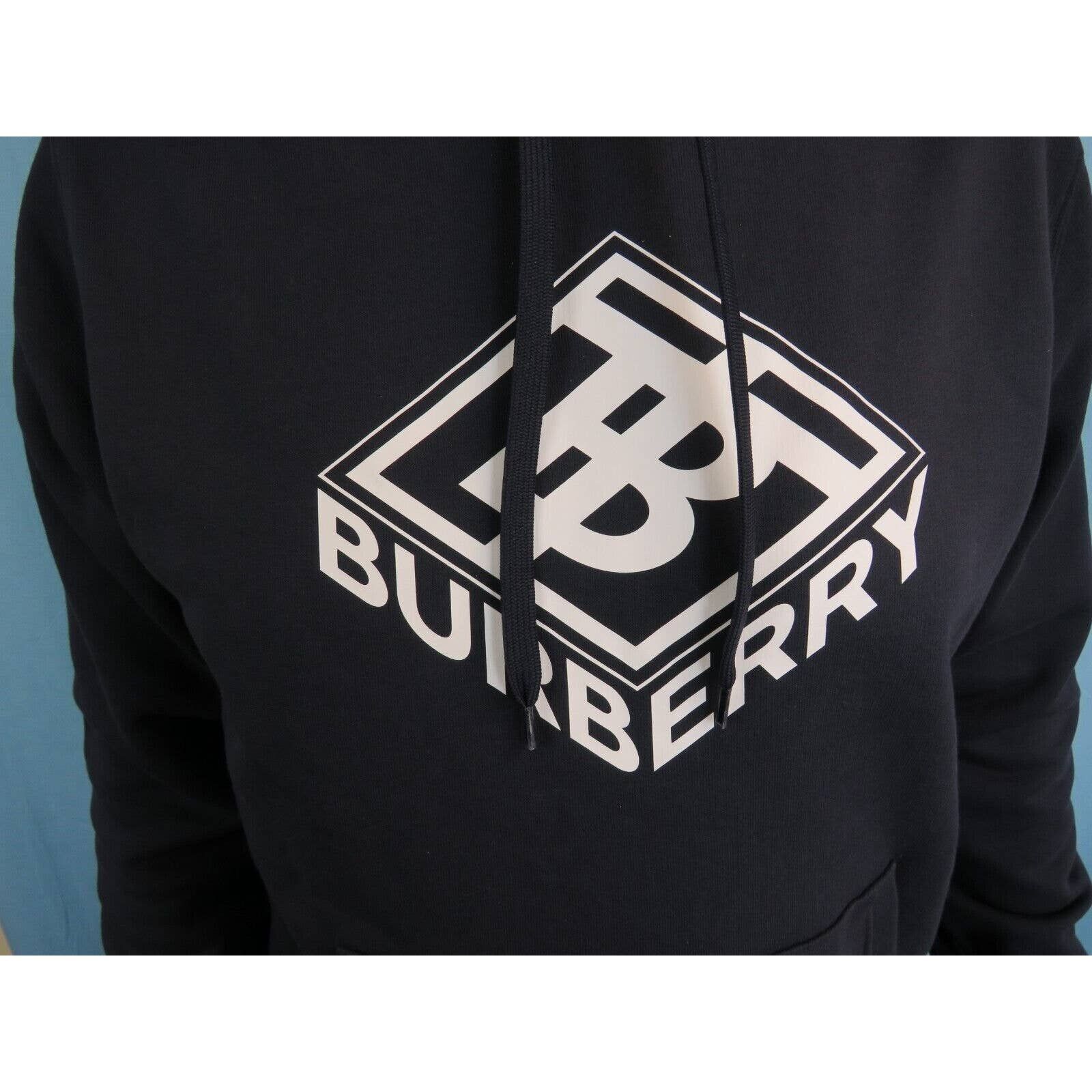 Burberry $820 ALBIAN NAVY BLUE COTTON WHITE TB LOGO PULLOVER HOODIE M Size US M / EU 48-50 / 2 - 6 Thumbnail