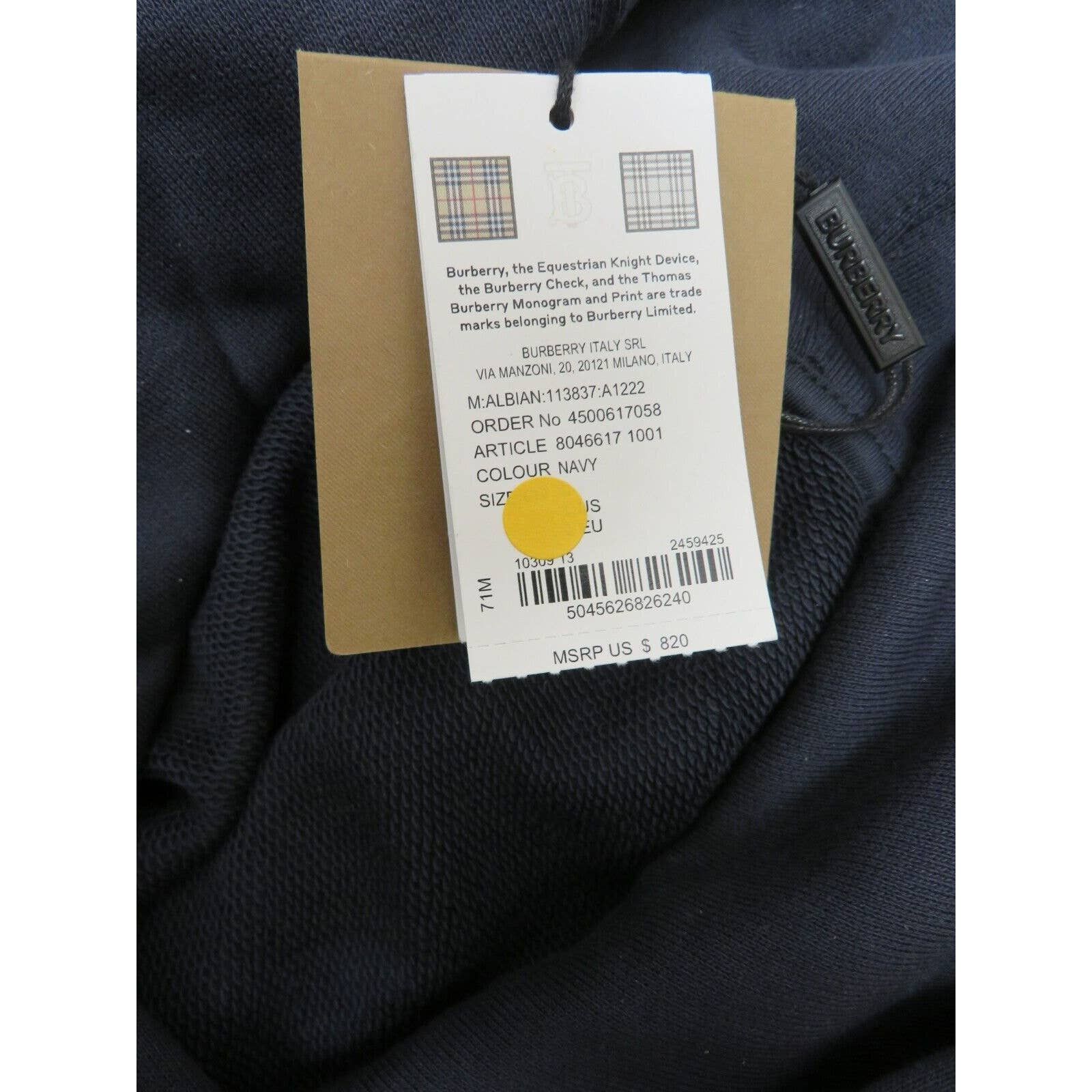 Burberry $820 ALBIAN NAVY BLUE COTTON WHITE TB LOGO PULLOVER HOODIE M Size US M / EU 48-50 / 2 - 9 Thumbnail