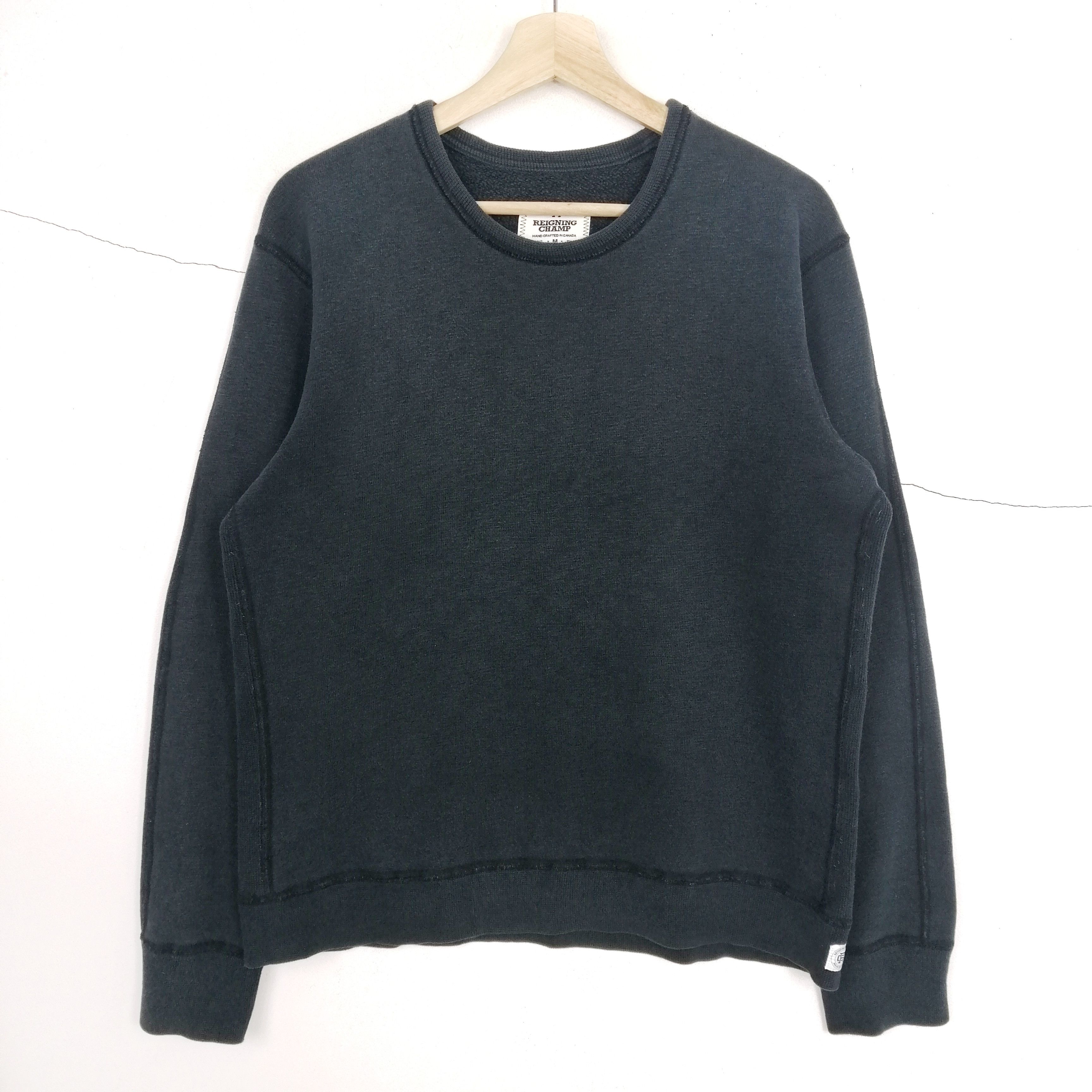 Reigning Champ 🔥Reigning Champ faded black crewneck sweatshirt Size US M / EU 48-50 / 2 - 1 Thumbnail