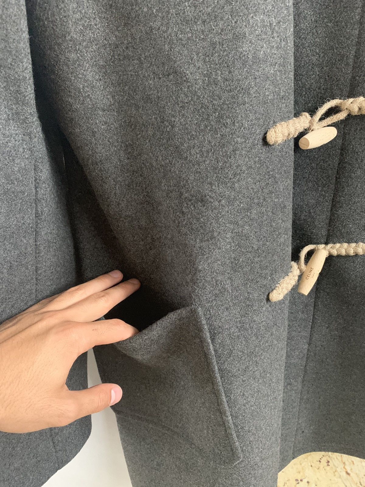 Celine FW19 Grey Melange Duffle Coat Size US M / EU 48-50 / 2 - 7 Thumbnail