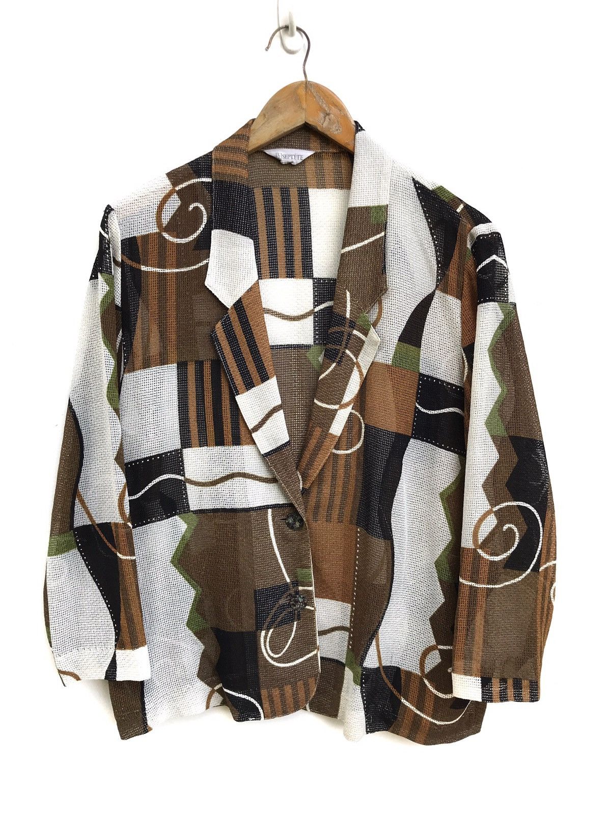 image of Designer Septete Net Multicolour Art Jacket, Men's (Size Large)