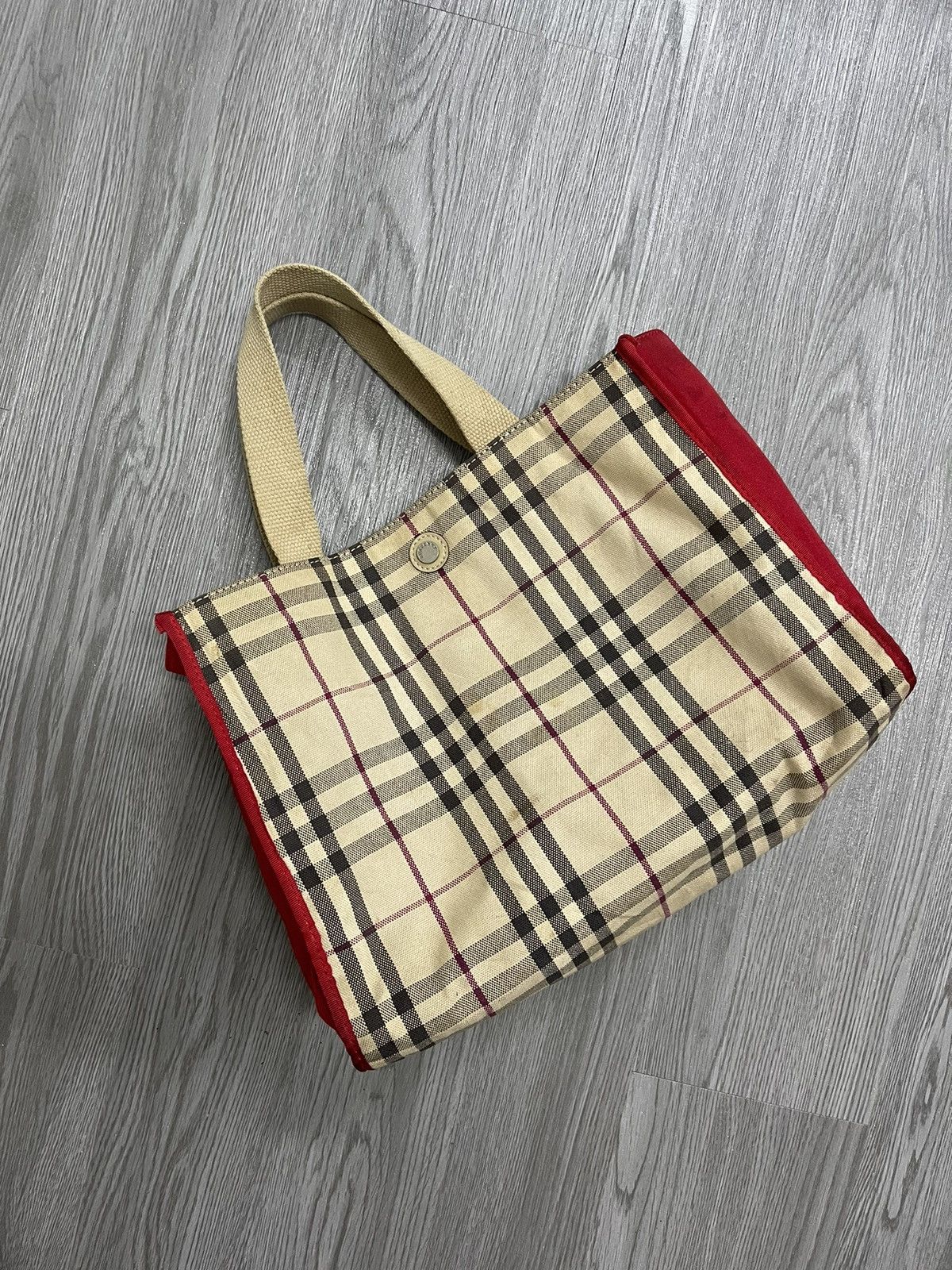 Burberry Burberry London Nova Check and Red Totes Size ONE SIZE - 4 Thumbnail