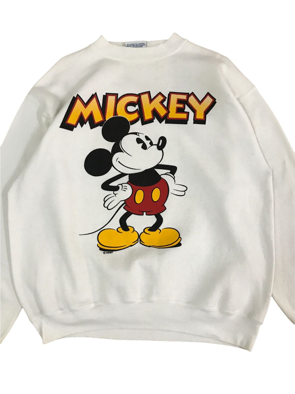 Mickey Mouse × Vintage Vintage 90s Mickey Mouse Big Logo Sweatshirt Size US L / EU 52-54 / 3 - 3 Thumbnail