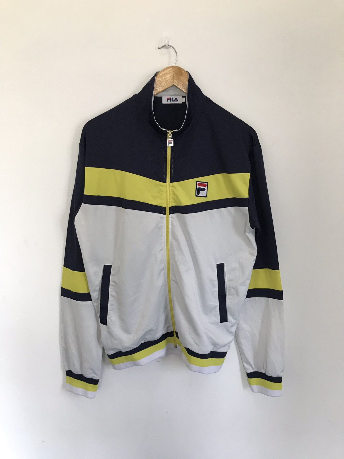 image of Vintage Fila Zipper Tracksuit Jacket in White, Men's (Size Large)