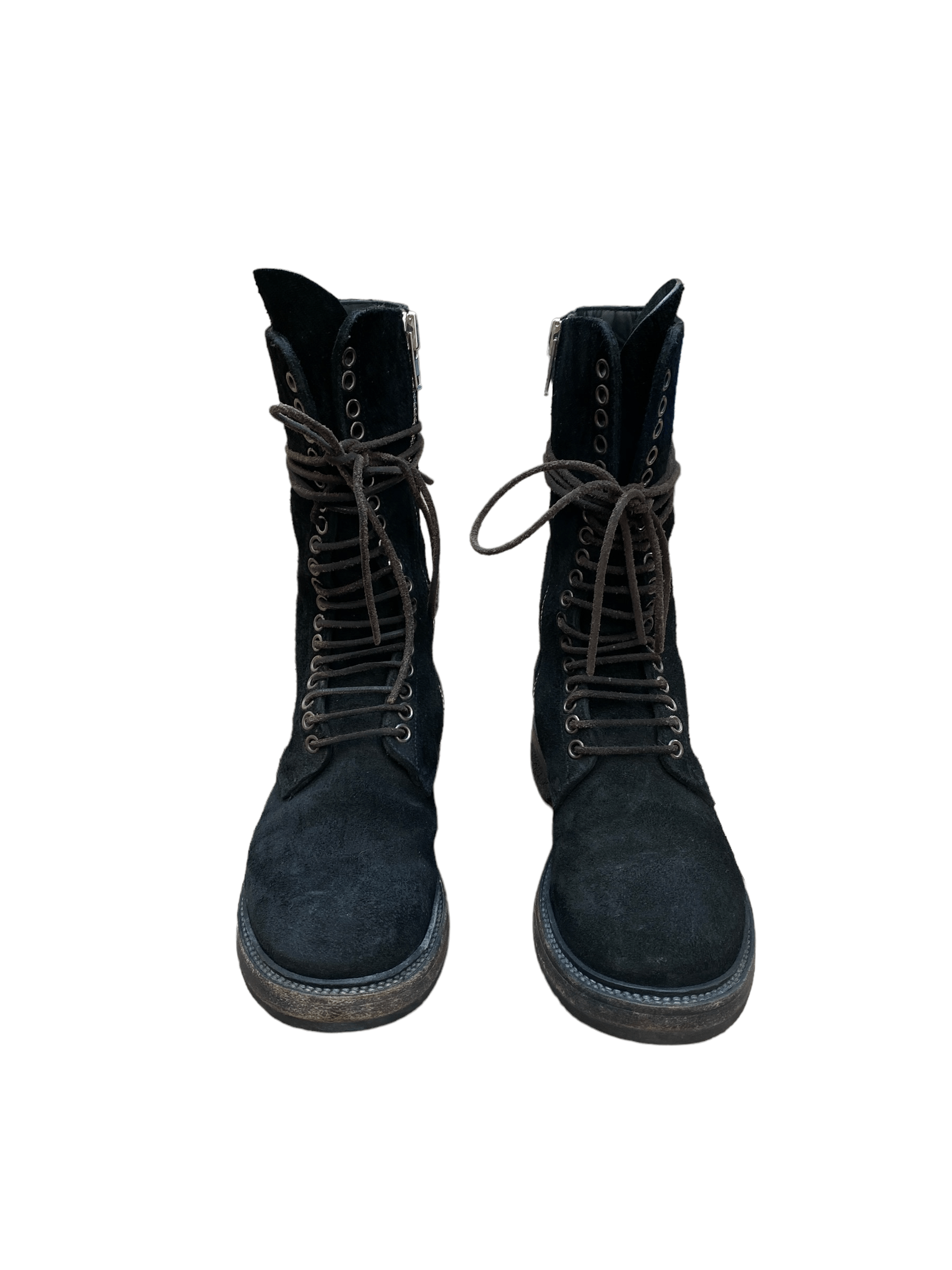 Rick Owens Black Suede Leather Boots Size US 6 / IT 36 - 3 Thumbnail