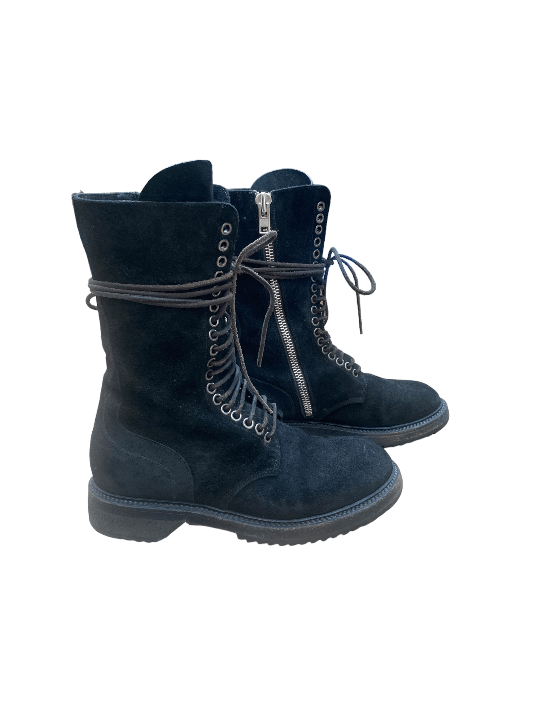 Rick Owens Black Suede Leather Boots Size US 6 / IT 36 - 2 Thumbnail