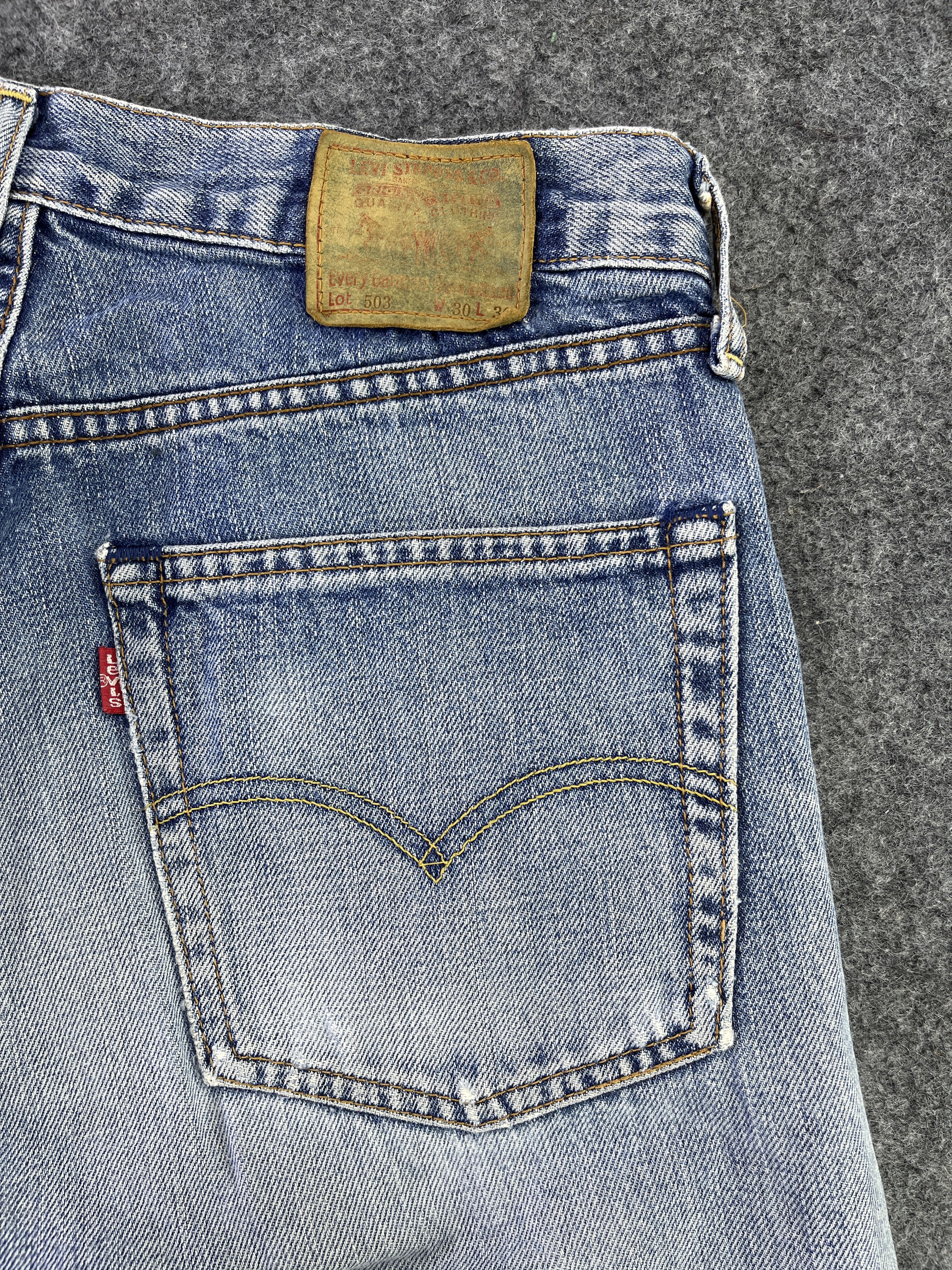 Levi's Vintage Levis 503 Distressed Jeans - J906 Size US 30 / EU 46 - 13 Thumbnail