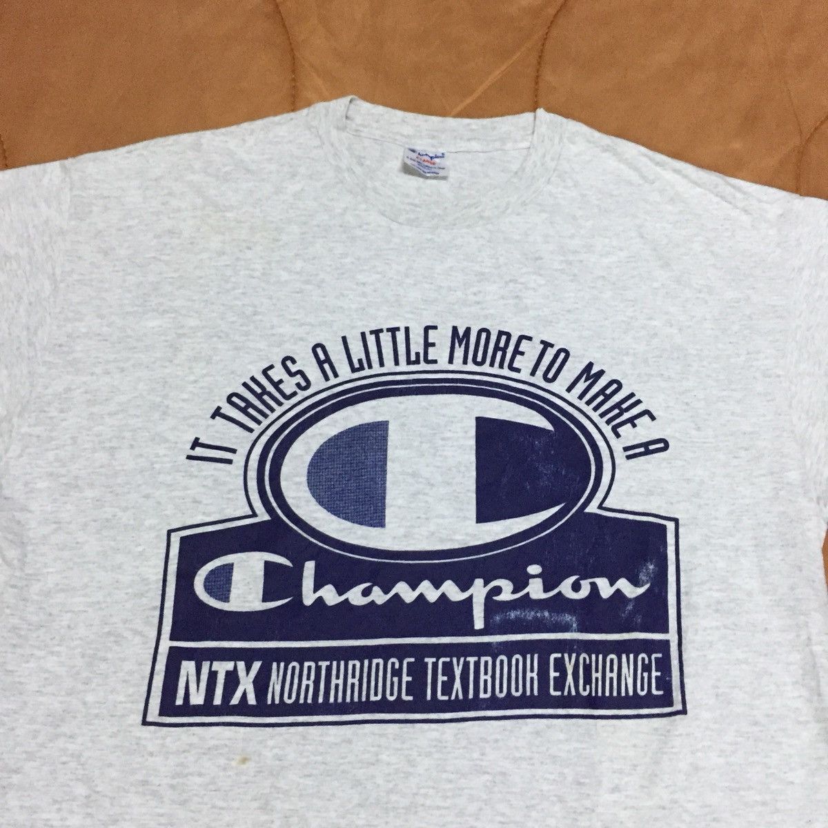 90's CHAMPION t shirt spell out big logo... vintage t shirt