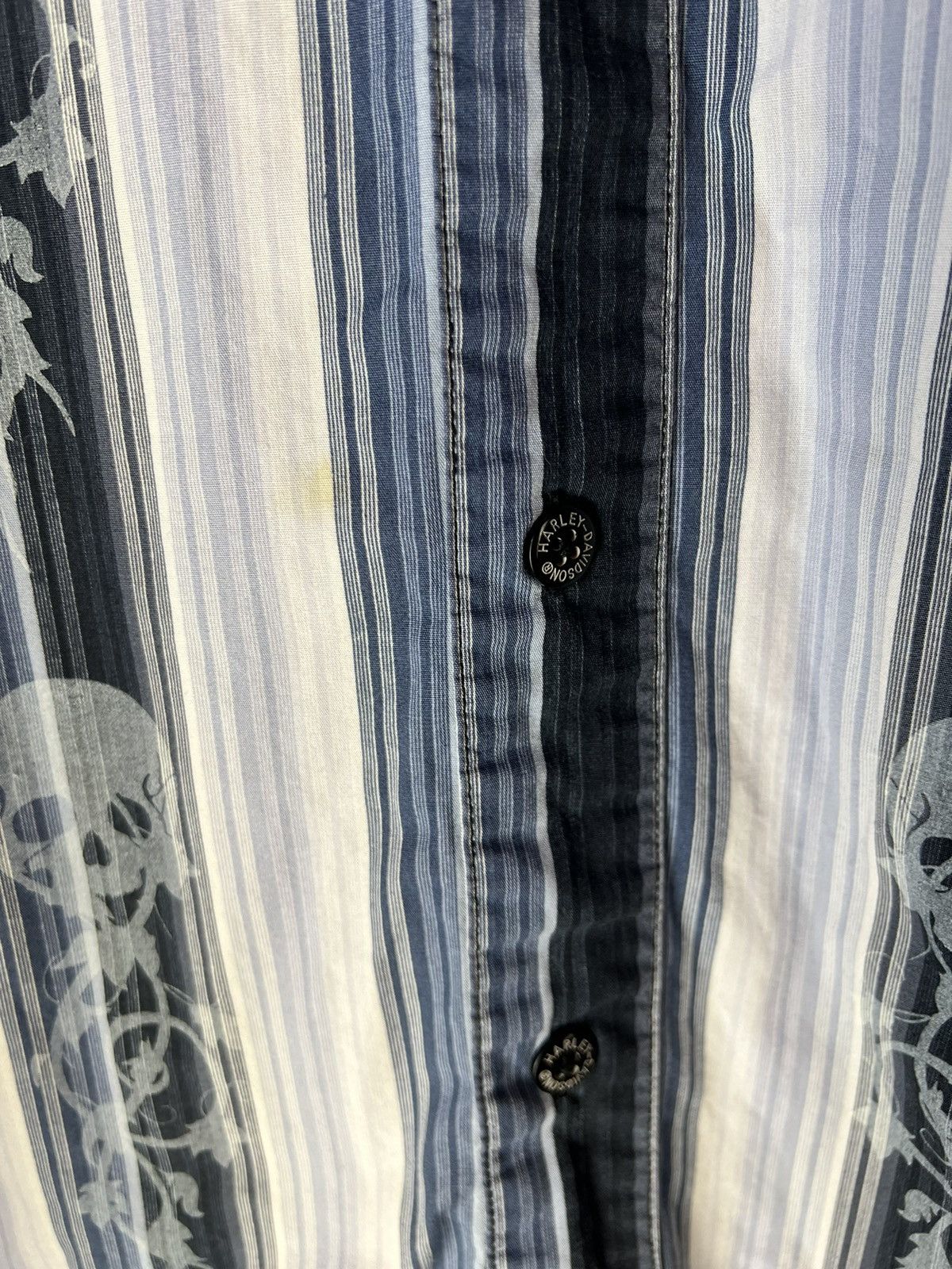 Harley Davidson Y2k Harley davidson pinstripe skulls button up shirt Size US XL / EU 56 / 4 - 3 Thumbnail