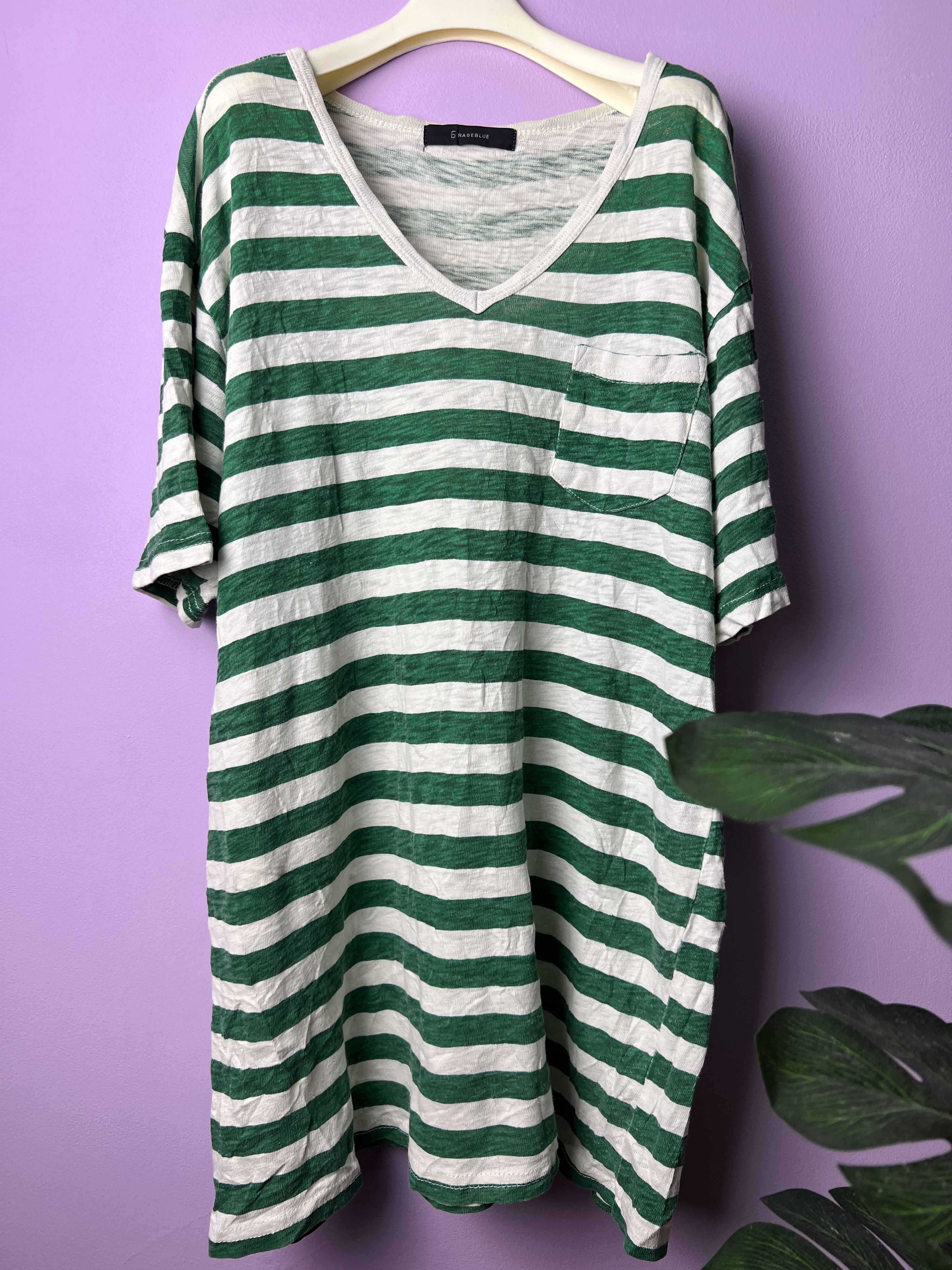 RAGEBLUE 🔥Rageblue Stripe V Neck Tees Size US M / EU 48-50 / 2 - 2 Thumbnail