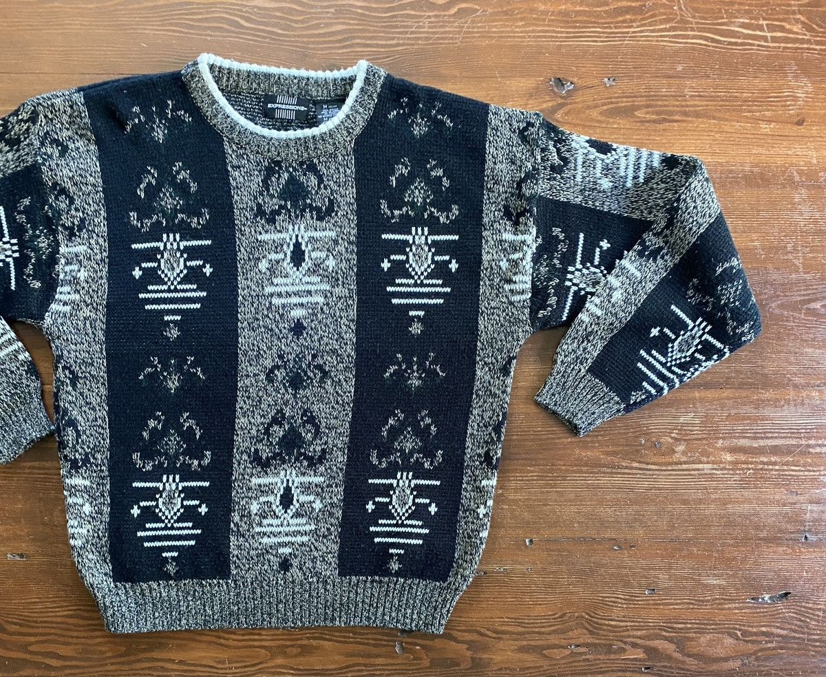 Vintage Vintage 90’s Expressions Textile Pattern Knit Sweater Size US M / EU 48-50 / 2 - 1 Thumbnail