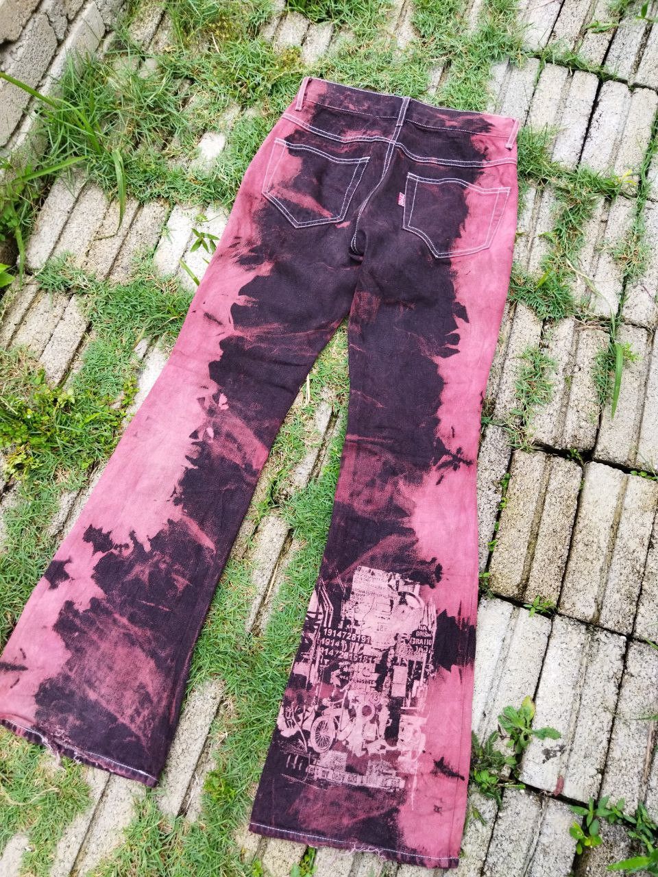 If Six Was Nine Vintage U.G.T HN+Die Japan Bleach Tie Dye Bootcut Jeans Size US 29 - 6 Thumbnail