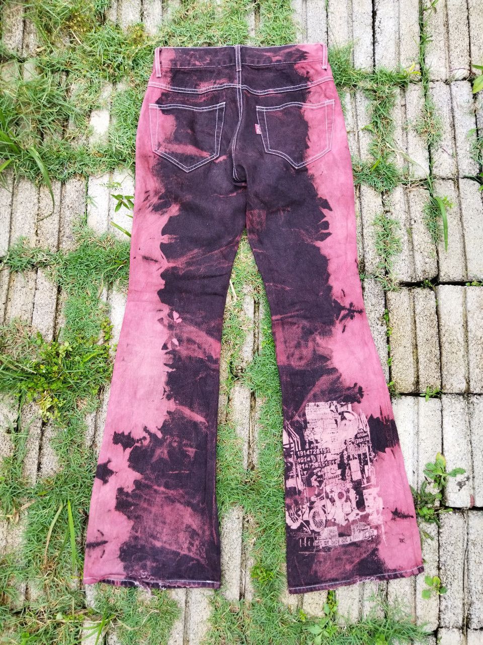 If Six Was Nine Vintage U.G.T HN+Die Japan Bleach Tie Dye Bootcut Jeans Size US 29 - 5 Thumbnail