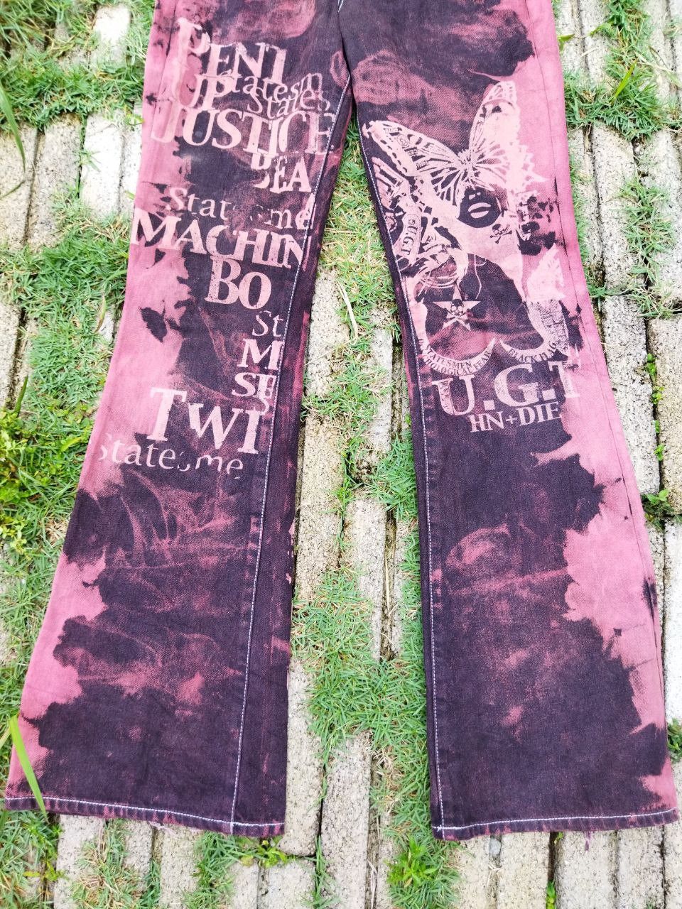 If Six Was Nine Vintage U.G.T HN+Die Japan Bleach Tie Dye Bootcut Jeans Size US 29 - 3 Thumbnail